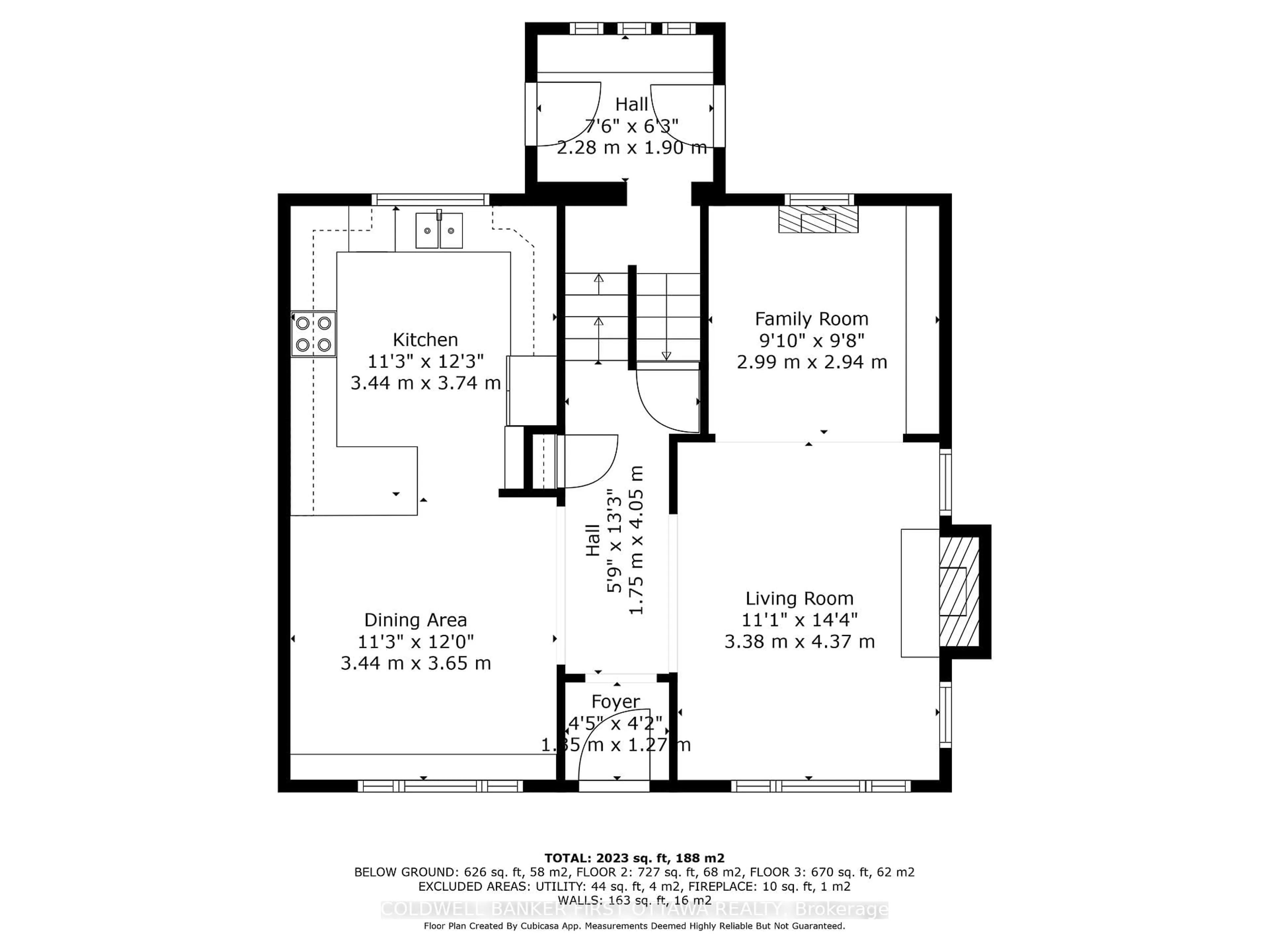 Floor plan for 186 Aylmer Ave, Ottawa Ontario K1S 2Y6