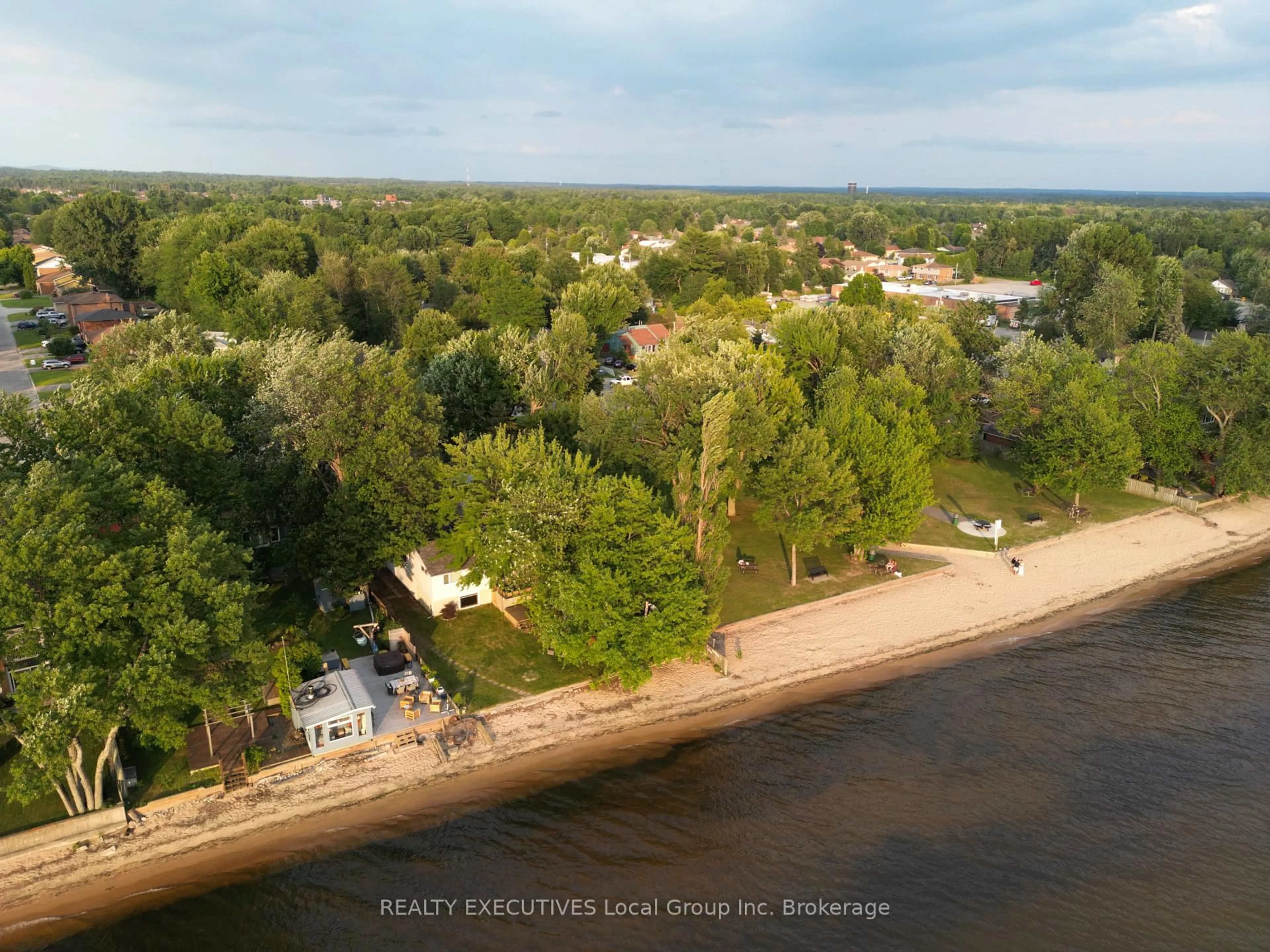 A pic from outside/outdoor area/front of a property/back of a property/a pic from drone, water/lake/river/ocean view for 477 Lakeshore Dr, North Bay Ontario P1A 2E2
