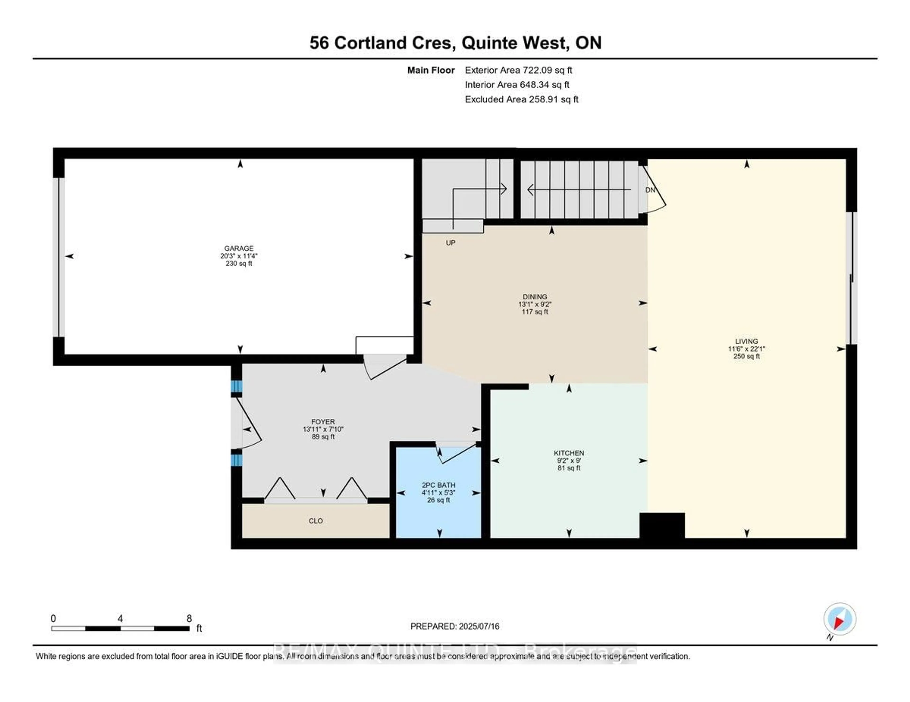 Floor plan for 56 Cortland Cres, Quinte West Ontario K8V 0E9