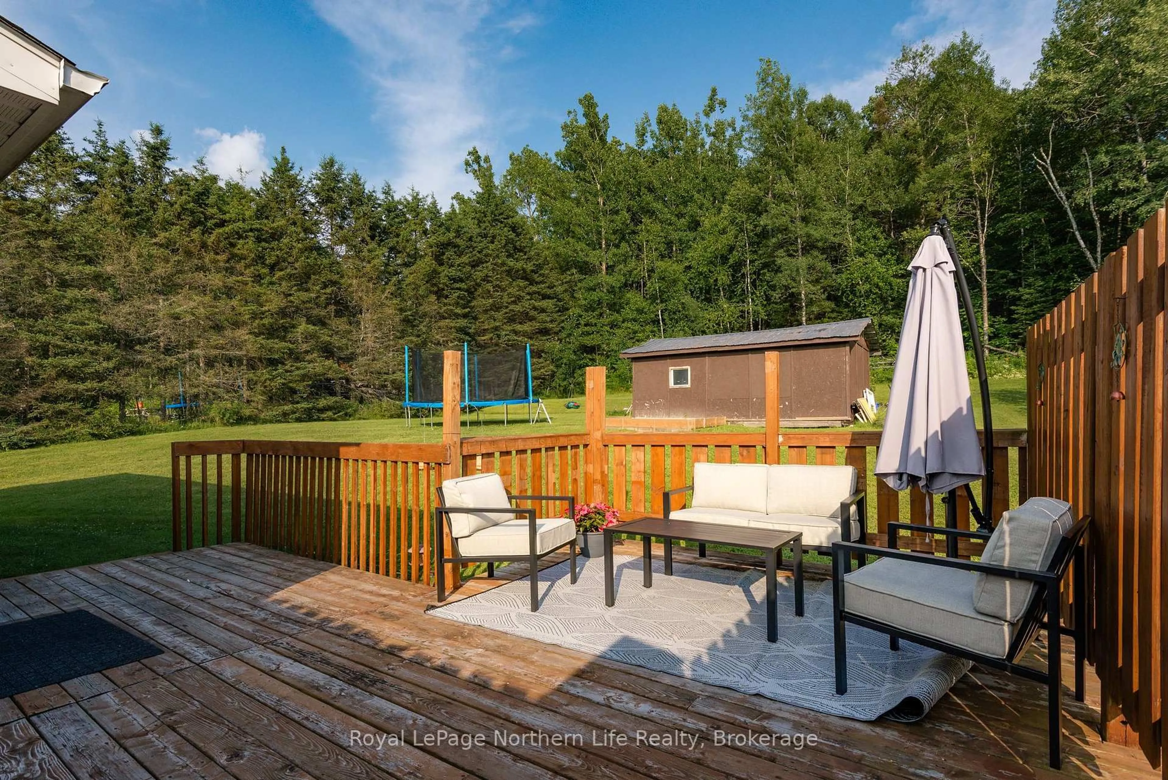Patio, forest/trees view for 106 Highway 531, Bonfield Ontario P0H 1E0