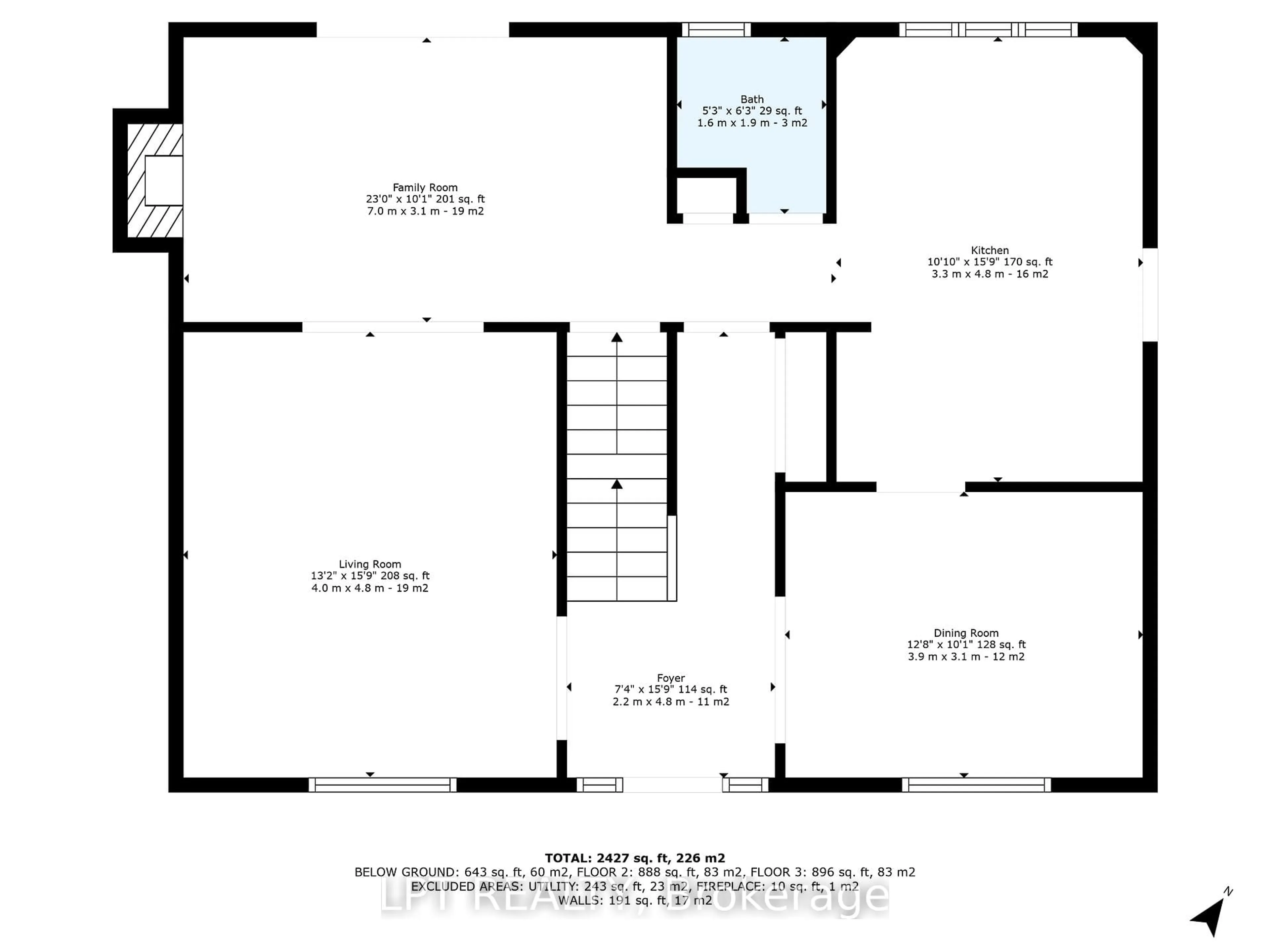 Floor plan for 1329 Fontenay Cres, Ottawa Ontario K1V 7K5