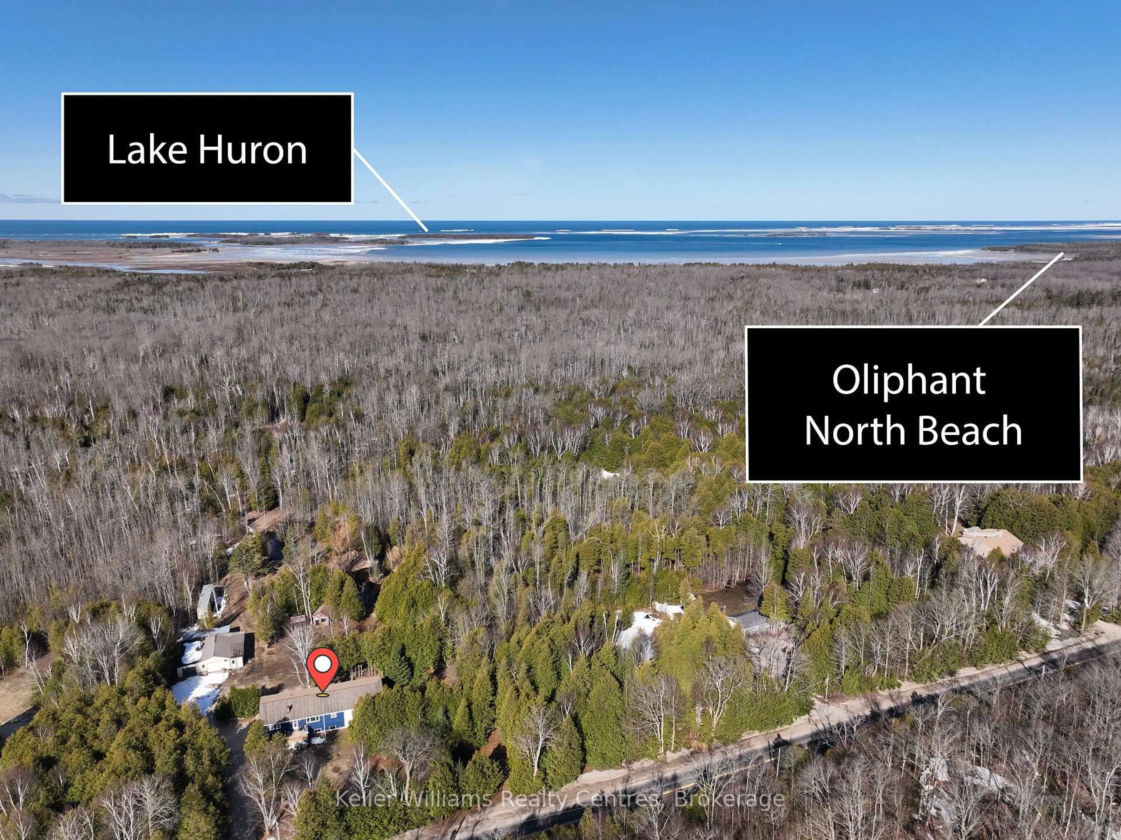 A pic from outside/outdoor area/front of a property/back of a property/a pic from drone, water/lake/river/ocean view for 172 BRYANT St, South Bruce Peninsula Ontario N0H 2T0