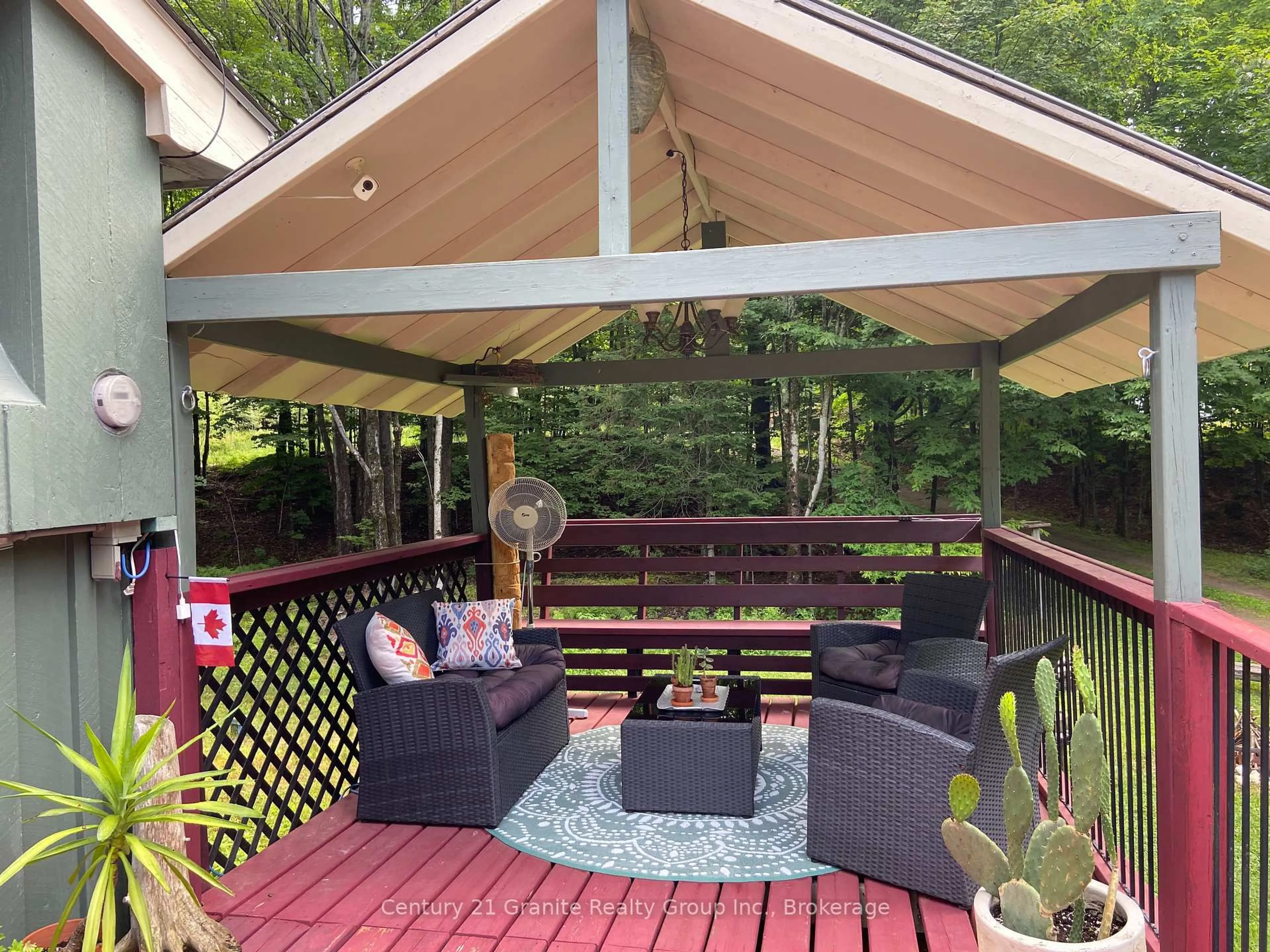 Patio, forest/trees view for 1931 Duck Lake Rd, Minden Hills Ontario K0M 1S0