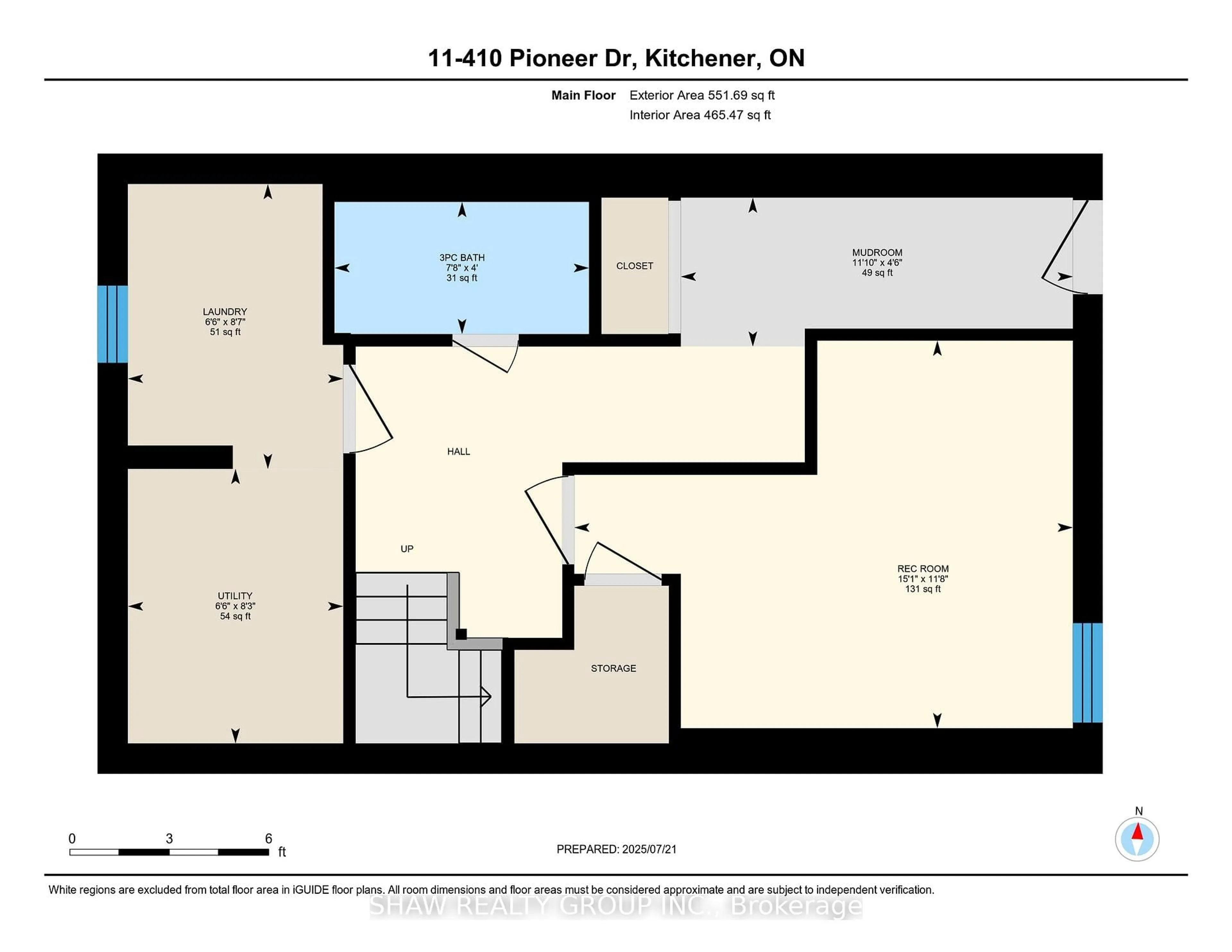Floor plan for 410 Pioneer Dr #11, Kitchener Ontario N2P 1H6