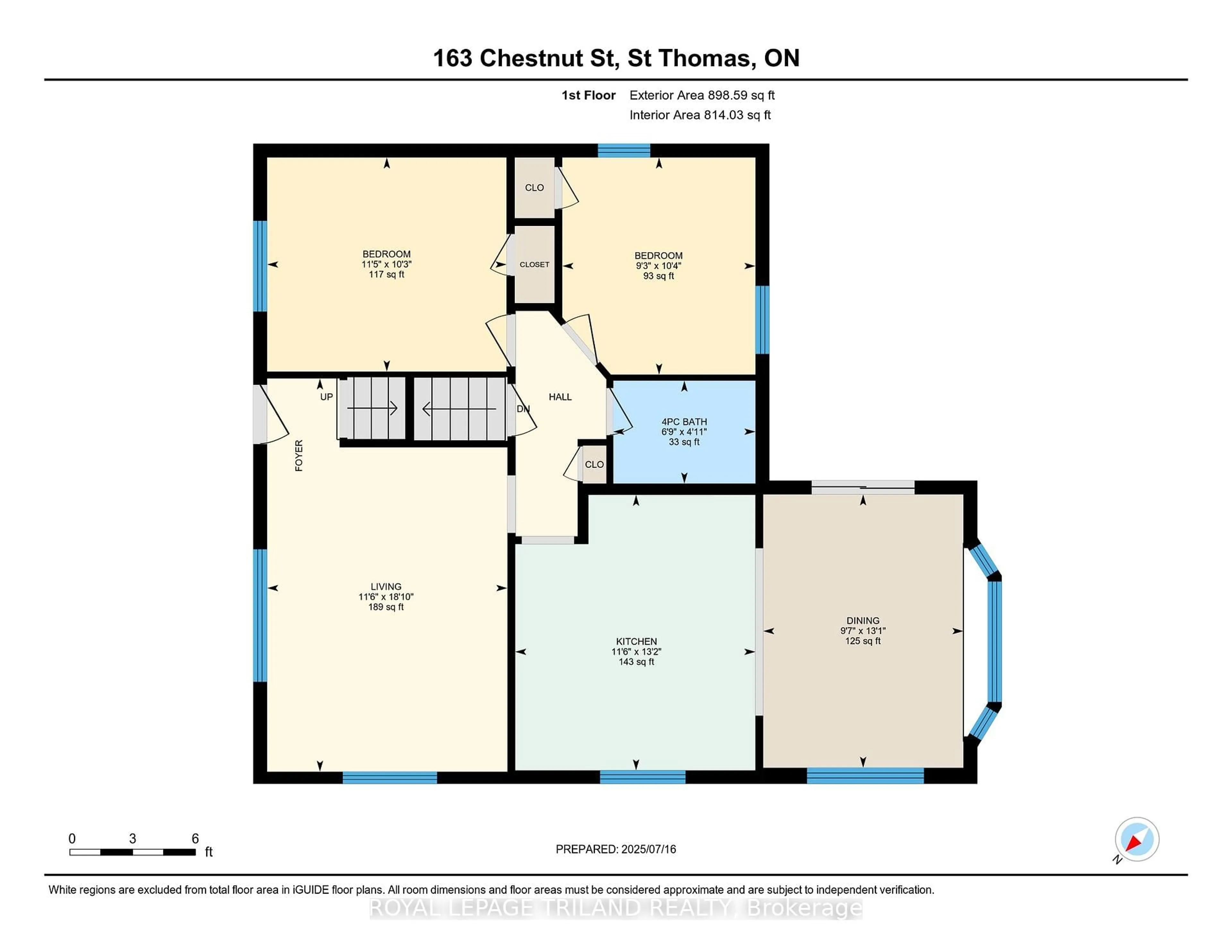 Floor plan for 163 CHESTNUT St, St. Thomas Ontario N5R 2B3
