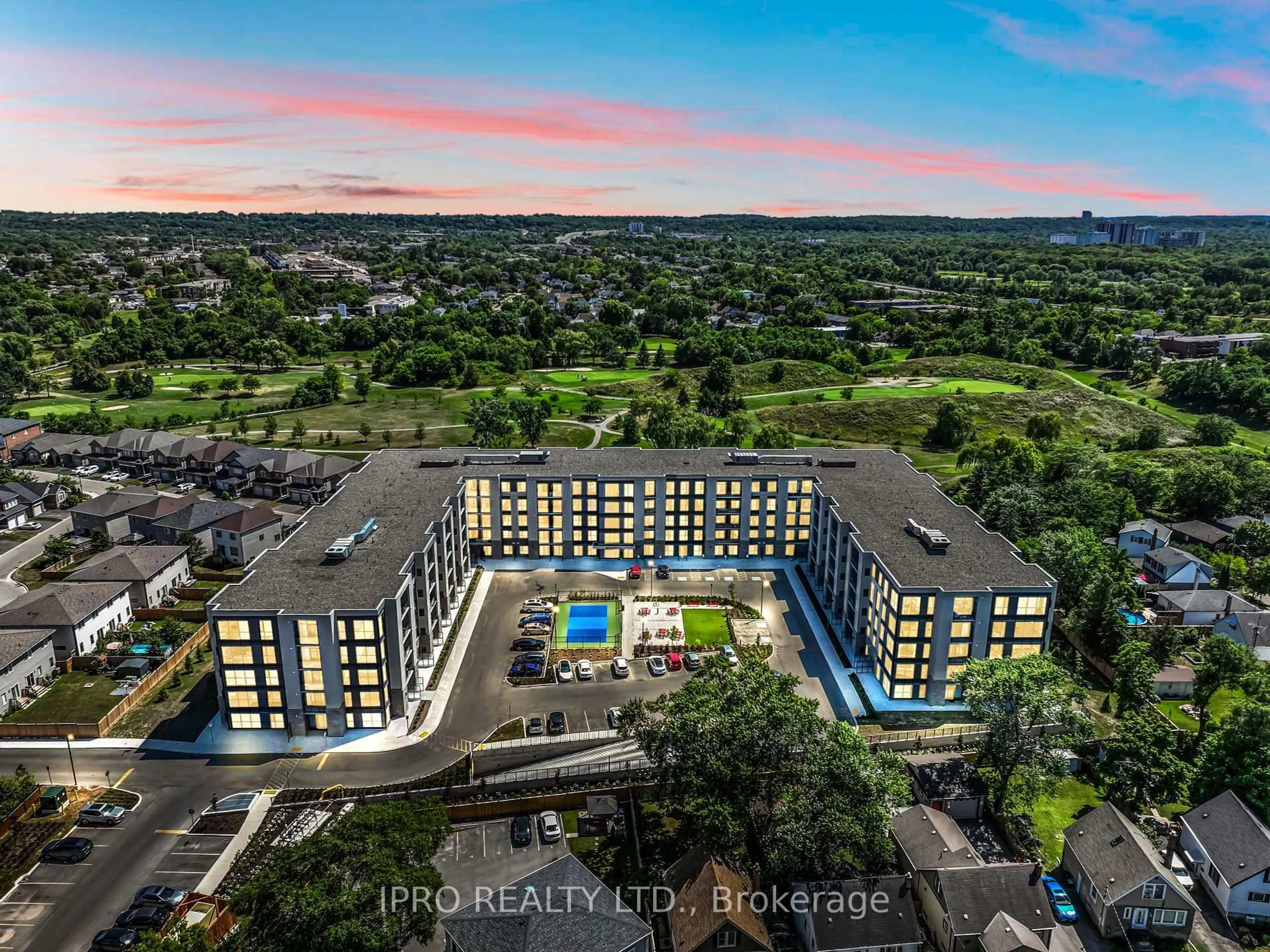 A pic from outside/outdoor area/front of a property/back of a property/a pic from drone, city buildings view from balcony for 50 Herrick Ave #130, St. Catharines Ontario L2P 0G3