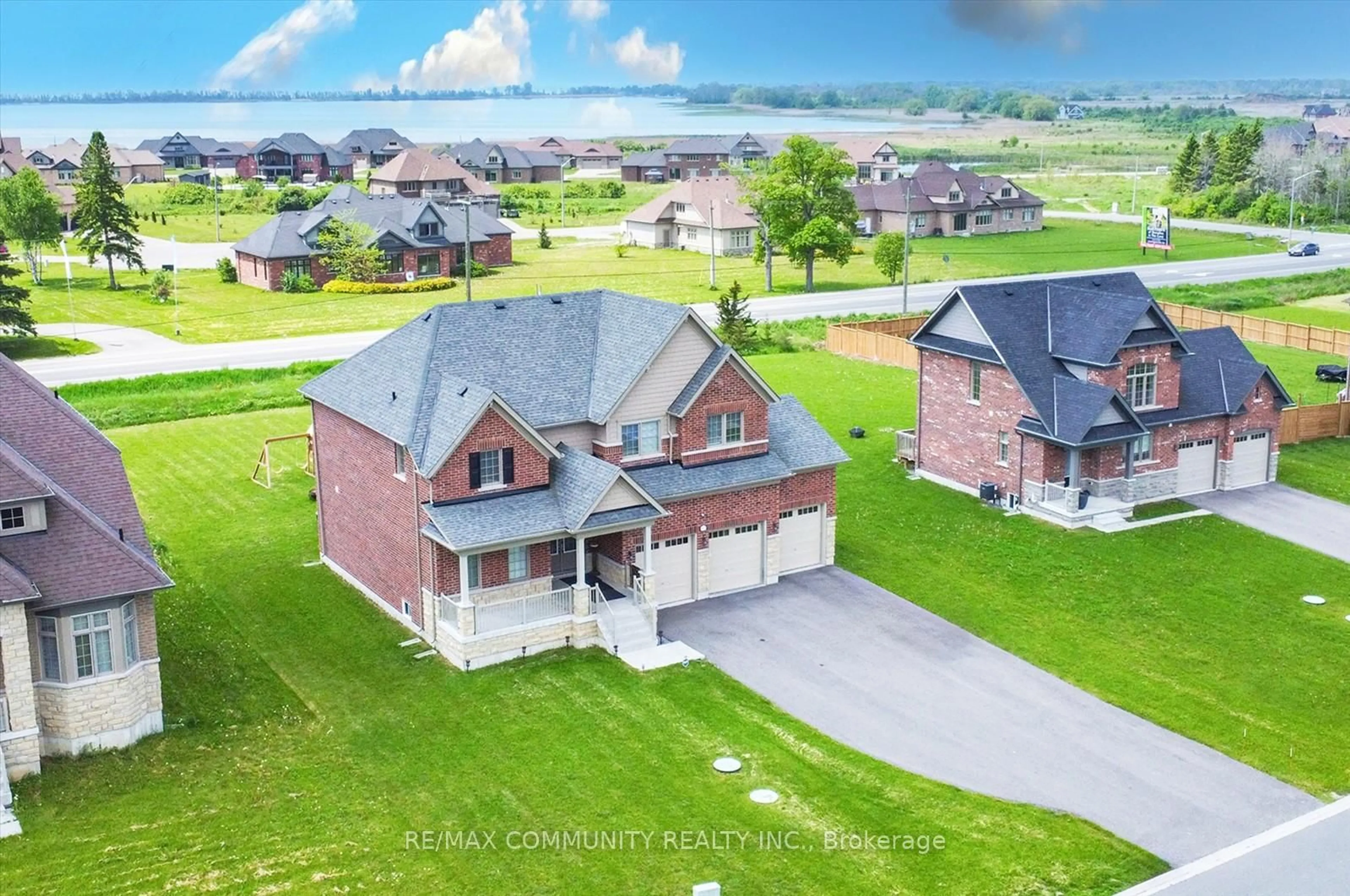 A pic from outside/outdoor area/front of a property/back of a property/a pic from drone, water/lake/river/ocean view for 85 Summer Breeze Dr, Quinte West Ontario K0K 1L0