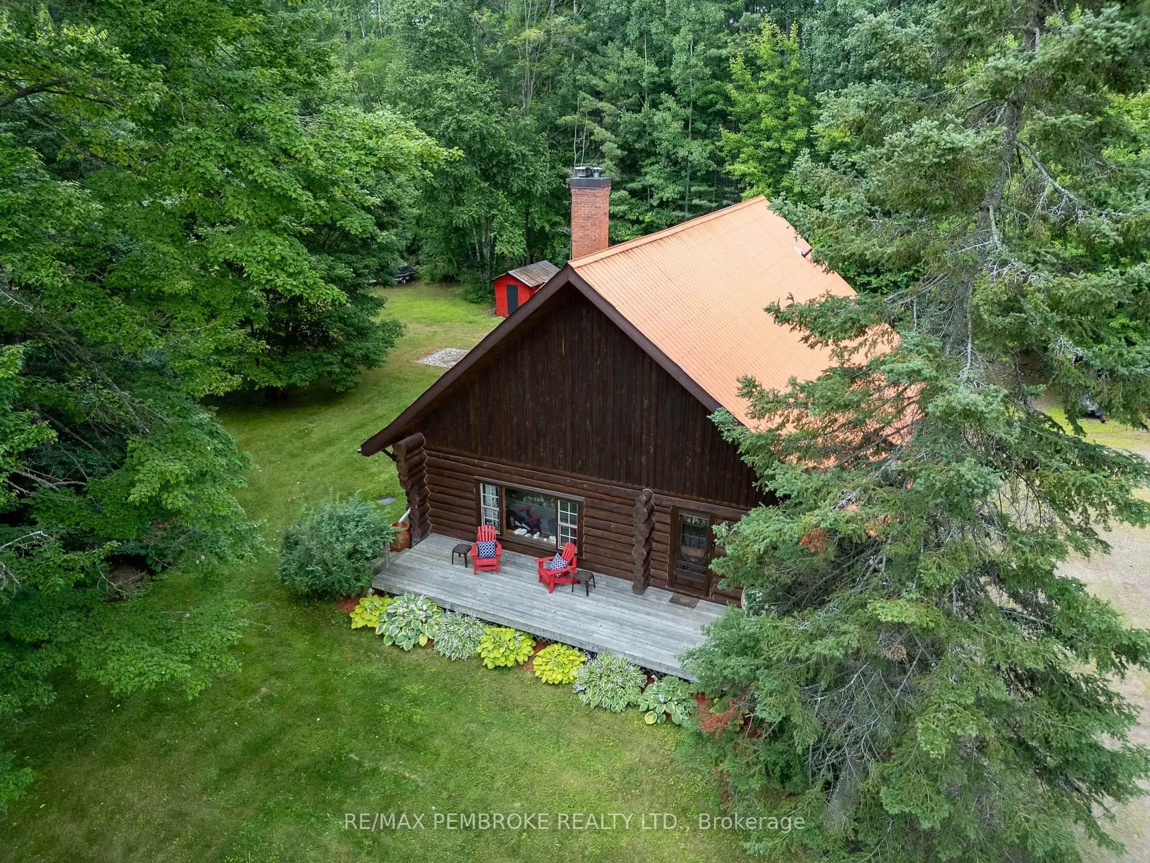 A pic from outside/outdoor area/front of a property/back of a property/a pic from drone, forest/trees view for 78 Achray Rd, Laurentian Valley Ontario K8A 7G4