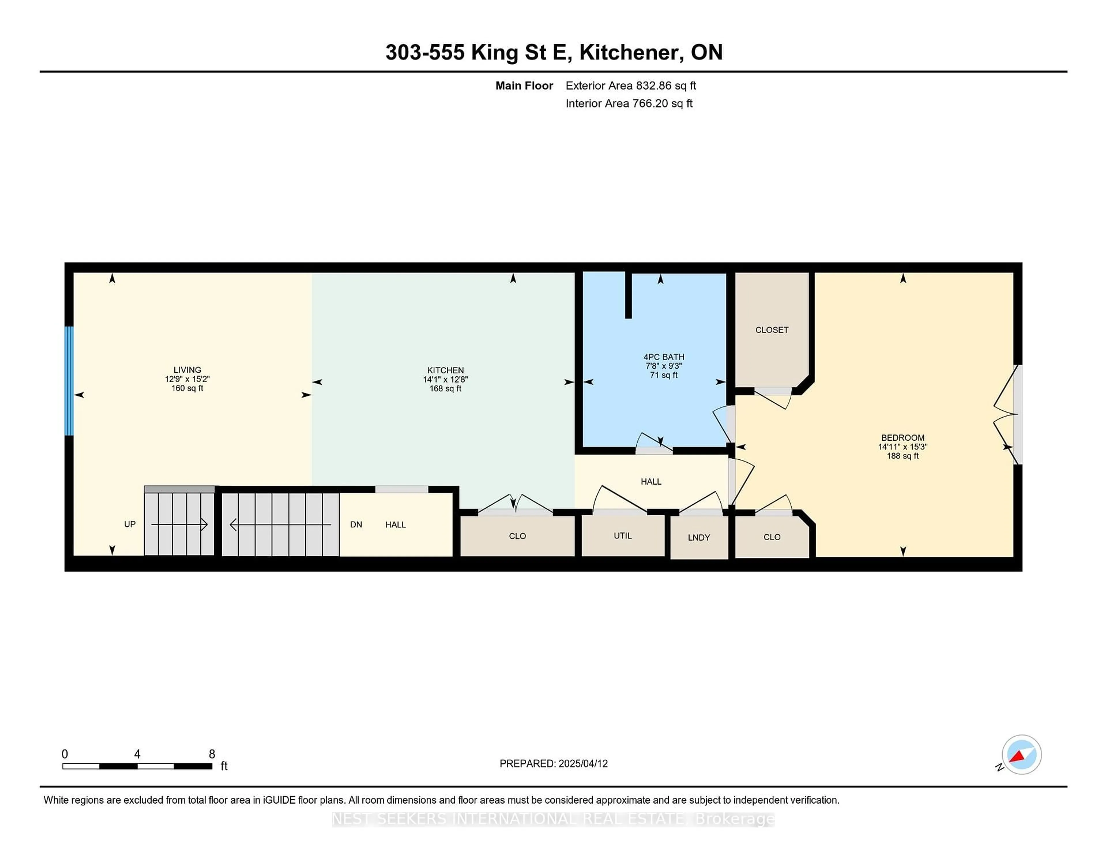 Floor plan for 555 King St #303, Kitchener Ontario N2G 2L9