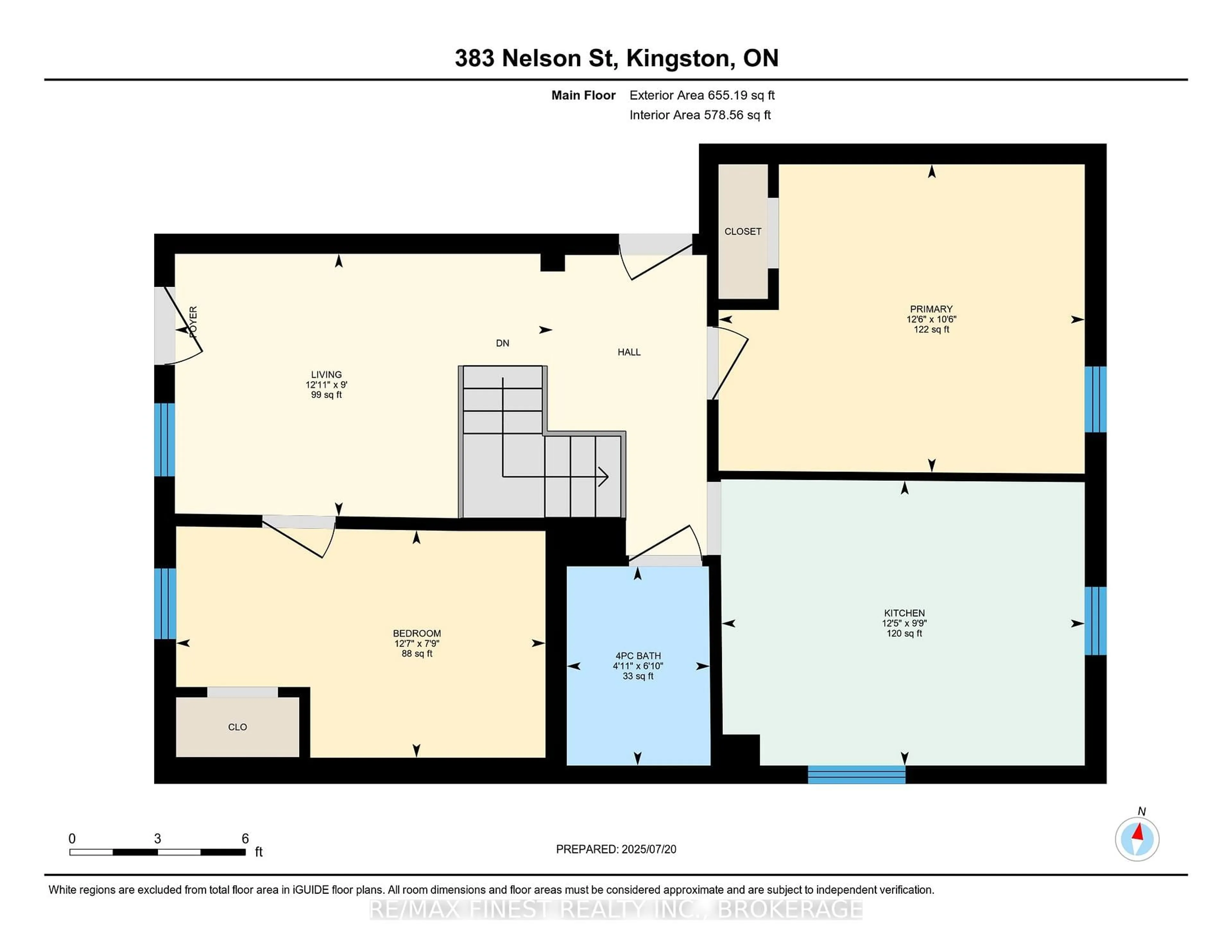 Floor plan for 383 Nelson St, Kingston Ontario K7K 4M9