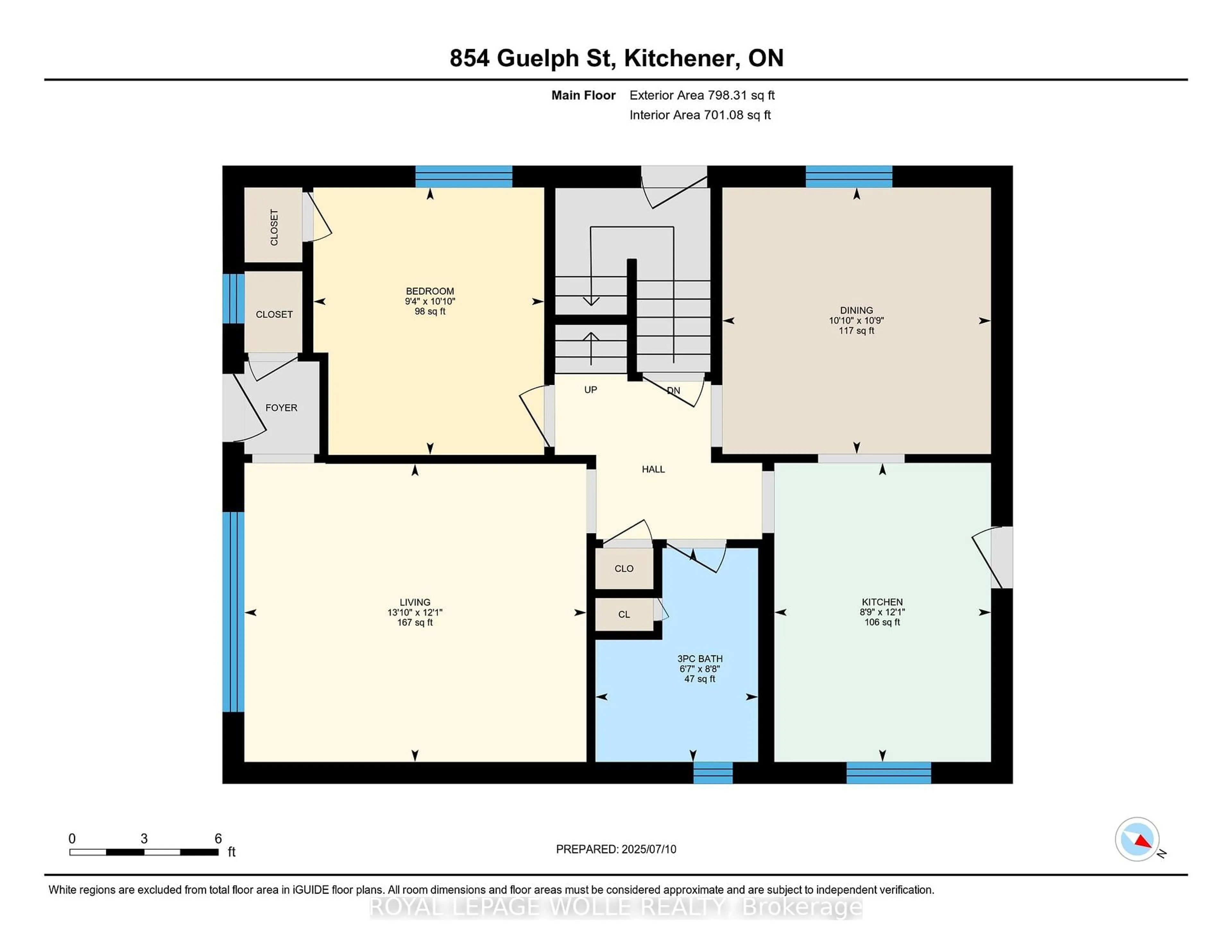 Floor plan for 854 Guelph St, Kitchener Ontario N2H 5Z5