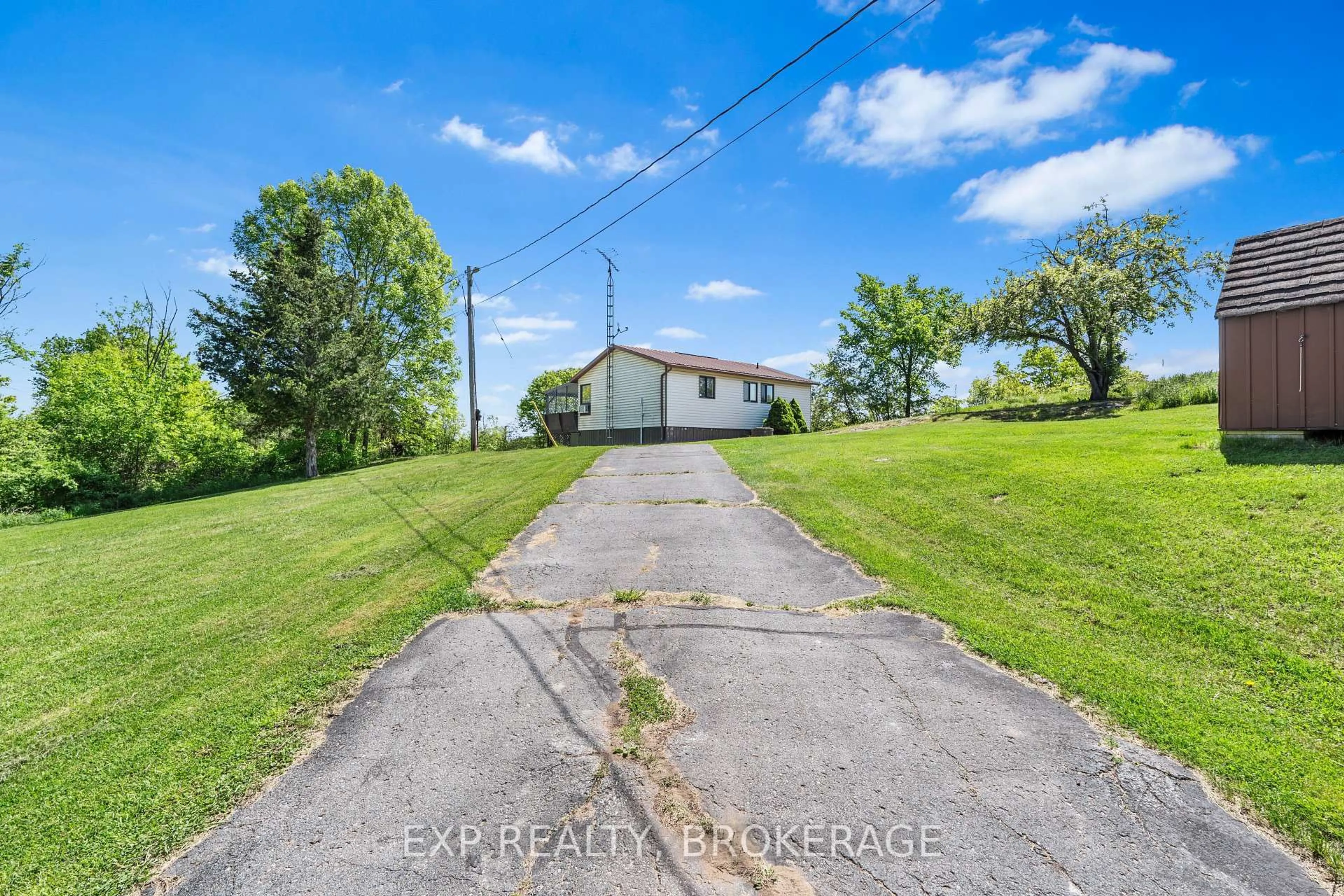 A pic from outside/outdoor area/front of a property/back of a property/a pic from drone, water/lake/river/ocean view for 1944A-1944B FISH CREEK Rd, Tichborne Ontario K0H 2V0