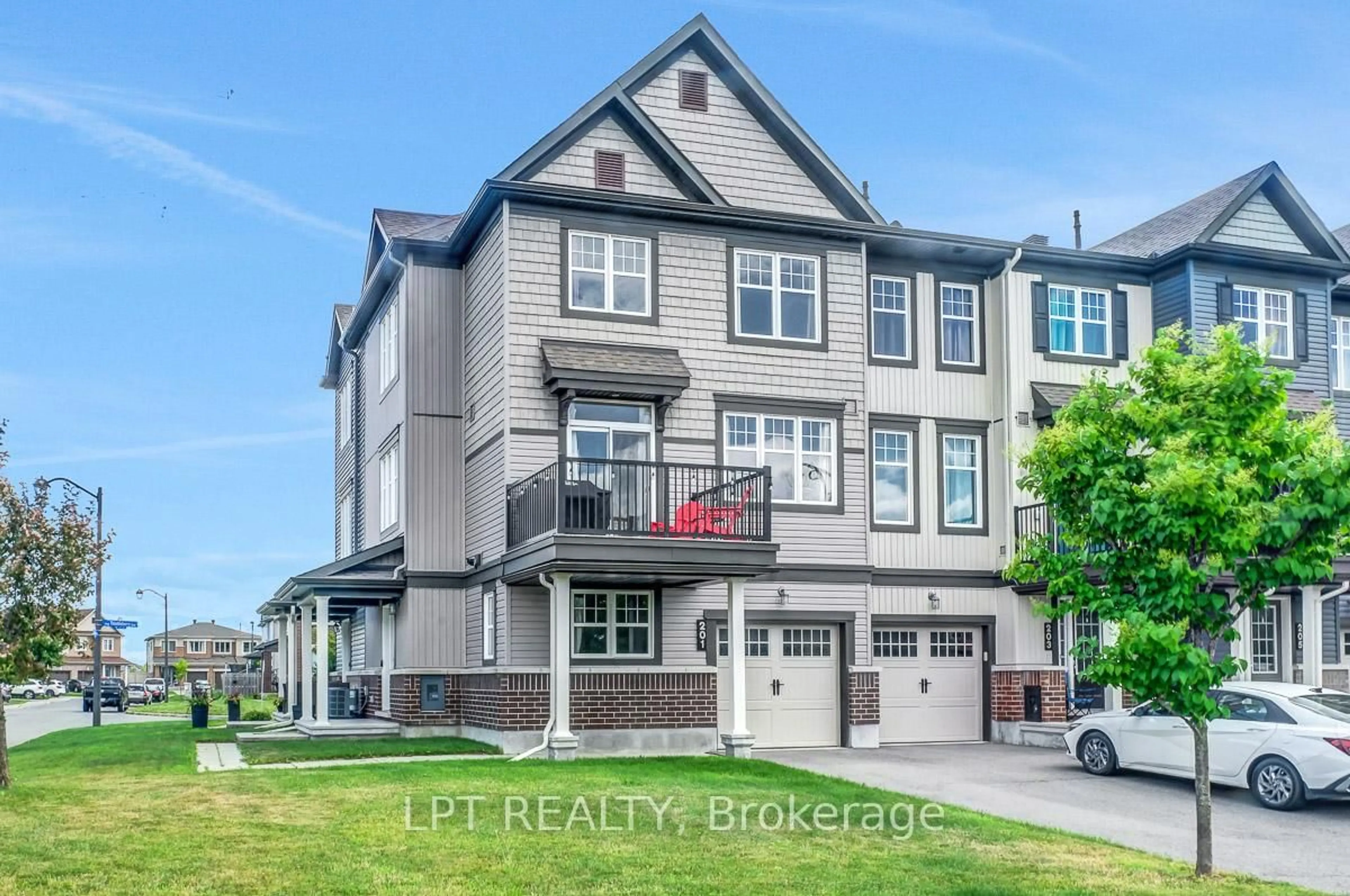 Home with vinyl exterior material, street for 201 Yellowcress Way, Ottawa Ontario K4A 1C3