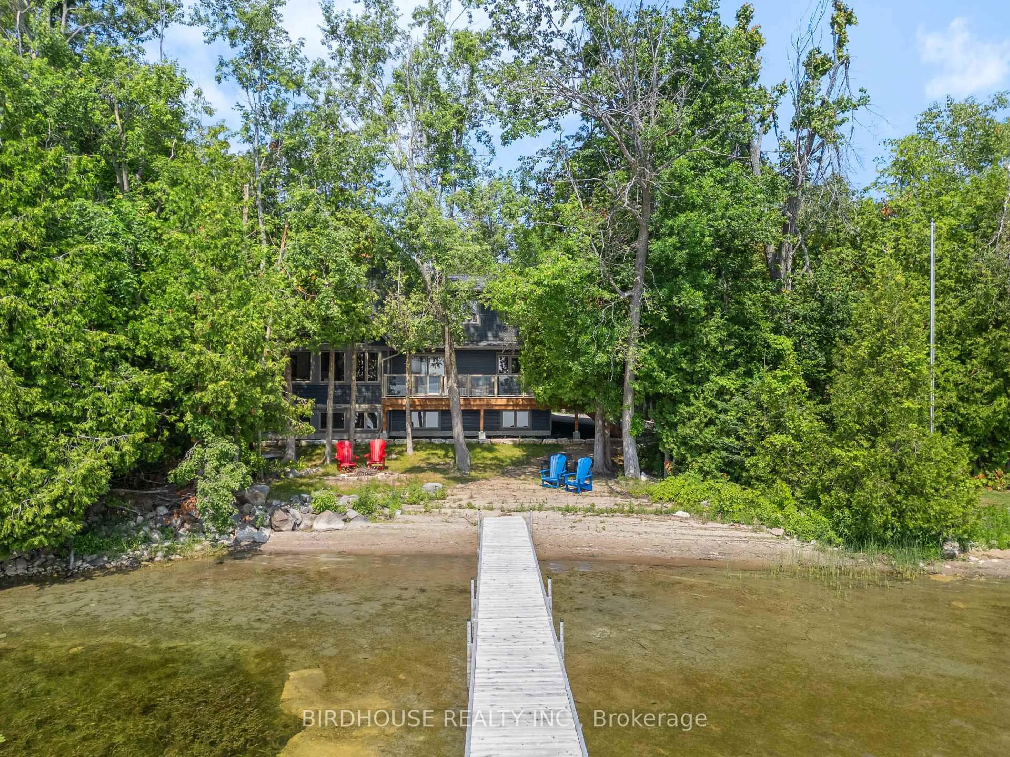A pic from outside/outdoor area/front of a property/back of a property/a pic from drone, water/lake/river/ocean view for 4 Moose Rd, Kawartha Lakes Ontario K0M 1K0