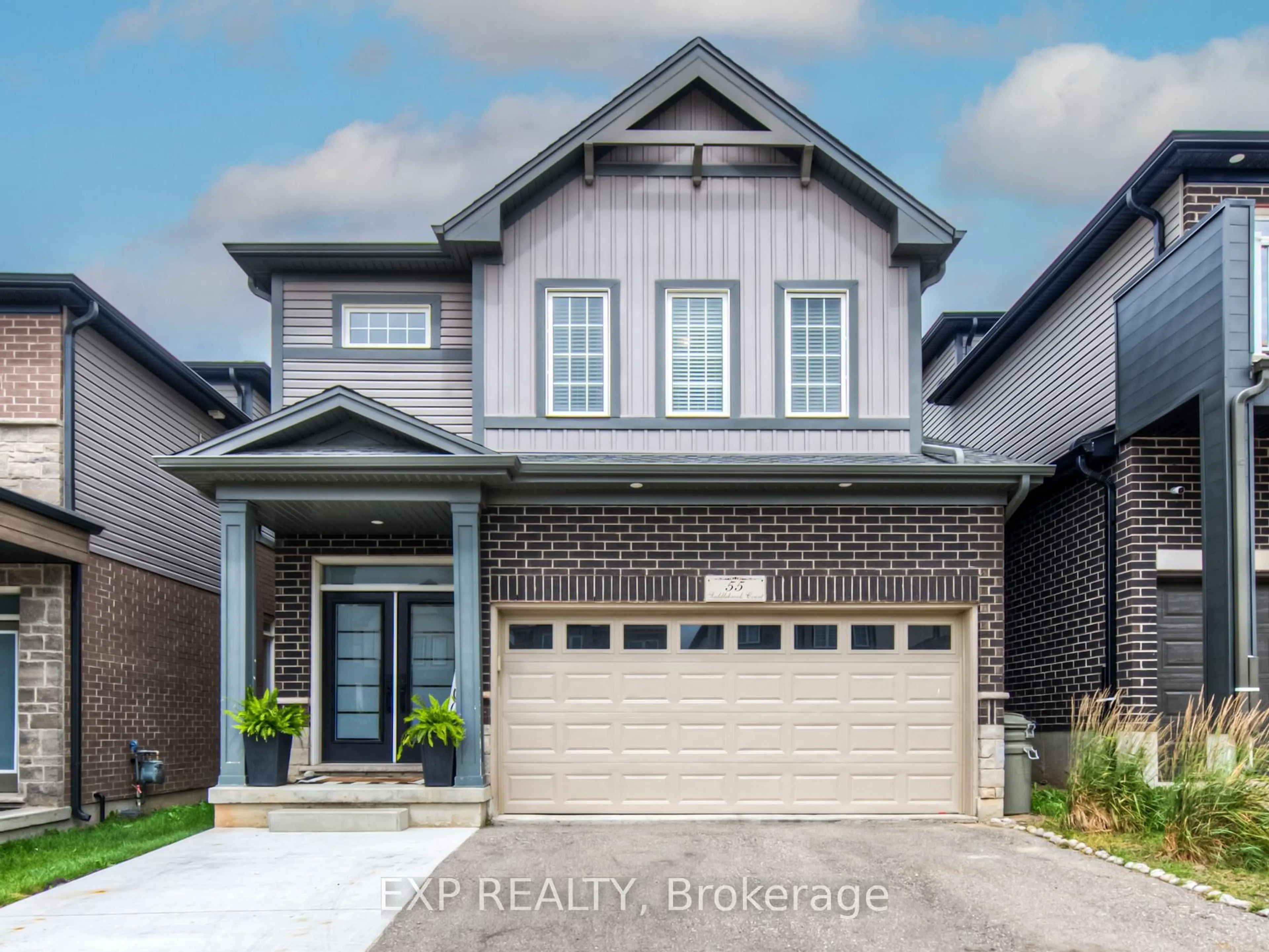 Home with brick exterior material, street for 55 Saddlebrook Crt, Kitchener Ontario N2R 1W9