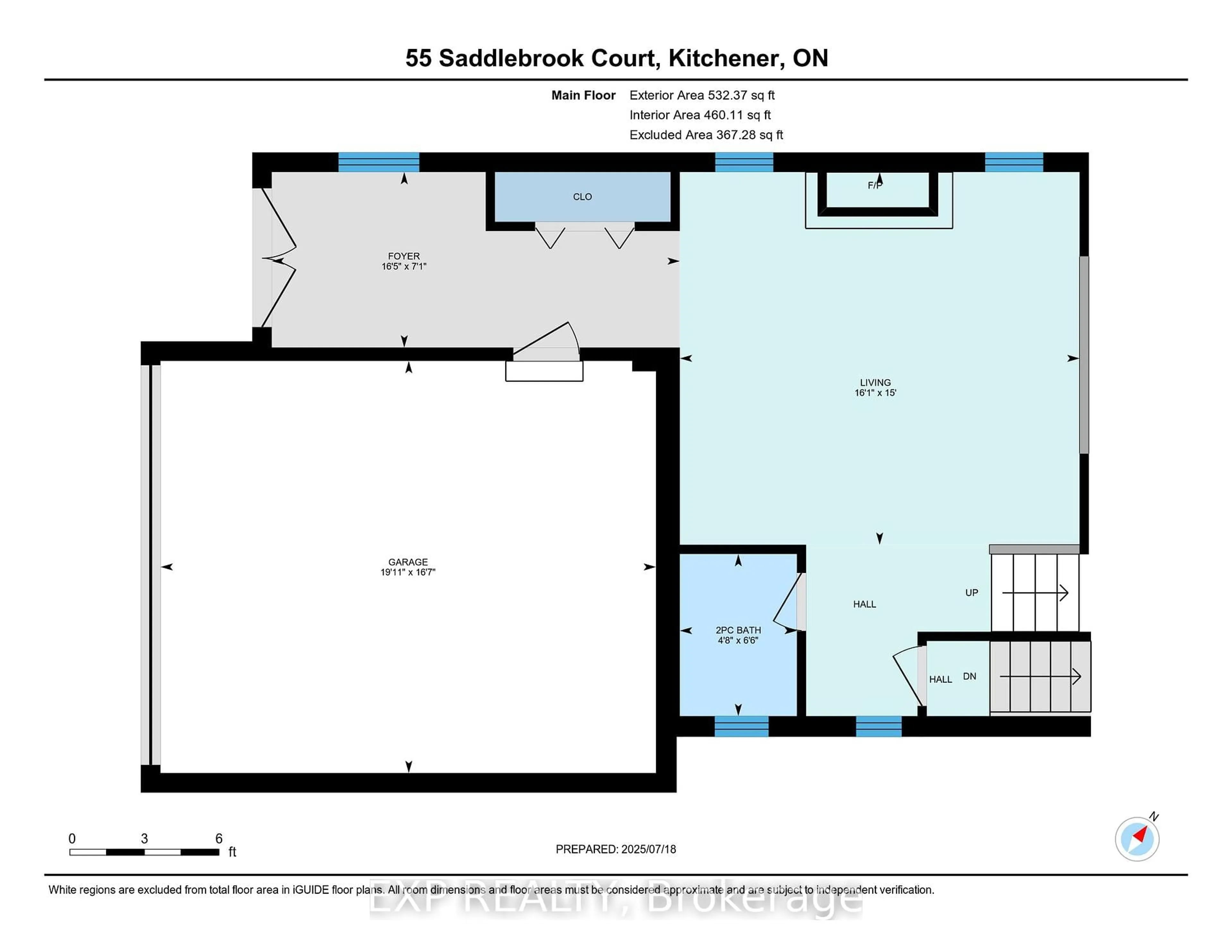 Floor plan for 55 Saddlebrook Crt, Kitchener Ontario N2R 1W9
