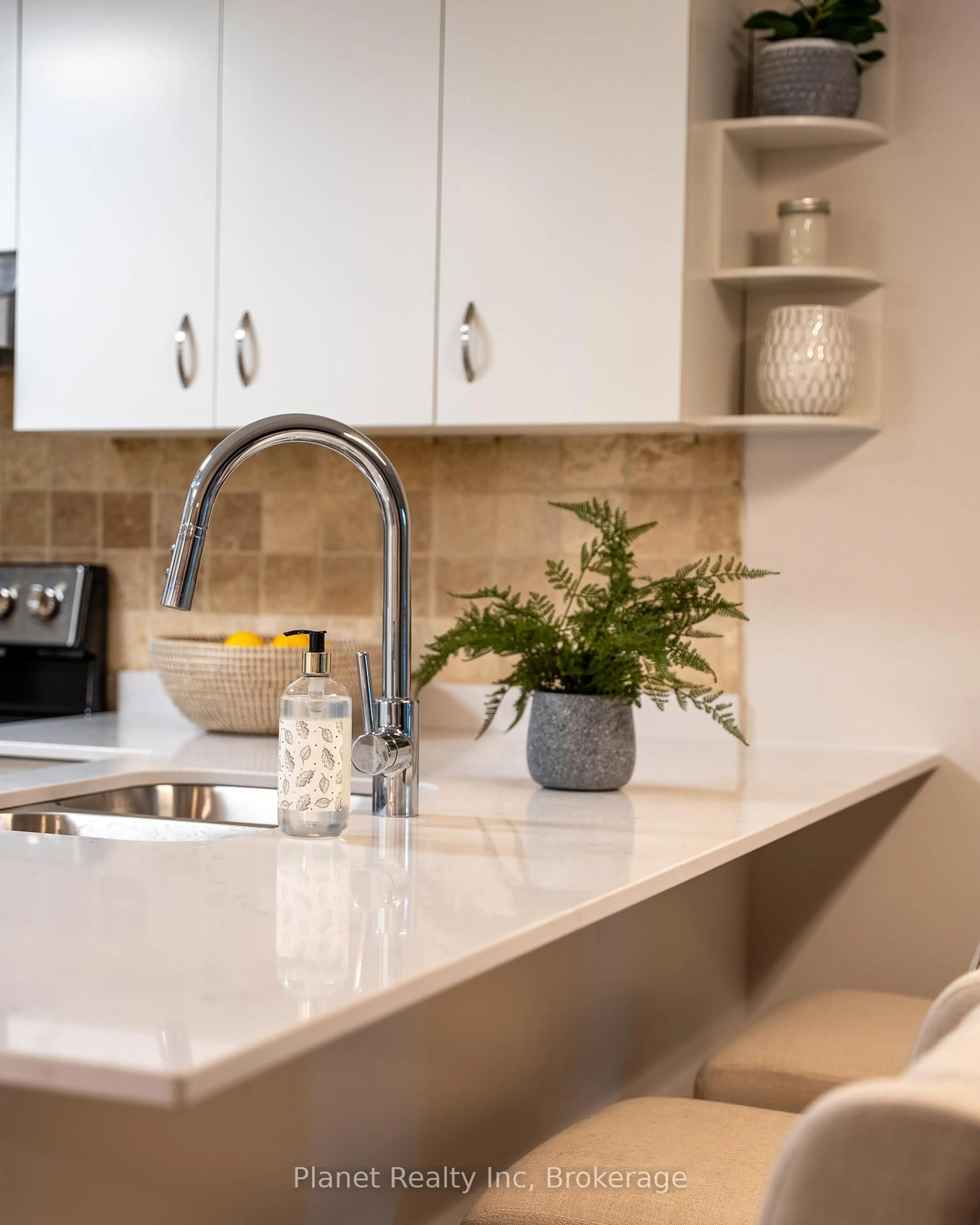 Contemporary kitchen, ceramic/tile floor for 39 Goodwin Dr #110, Guelph Ontario N1L 0E5