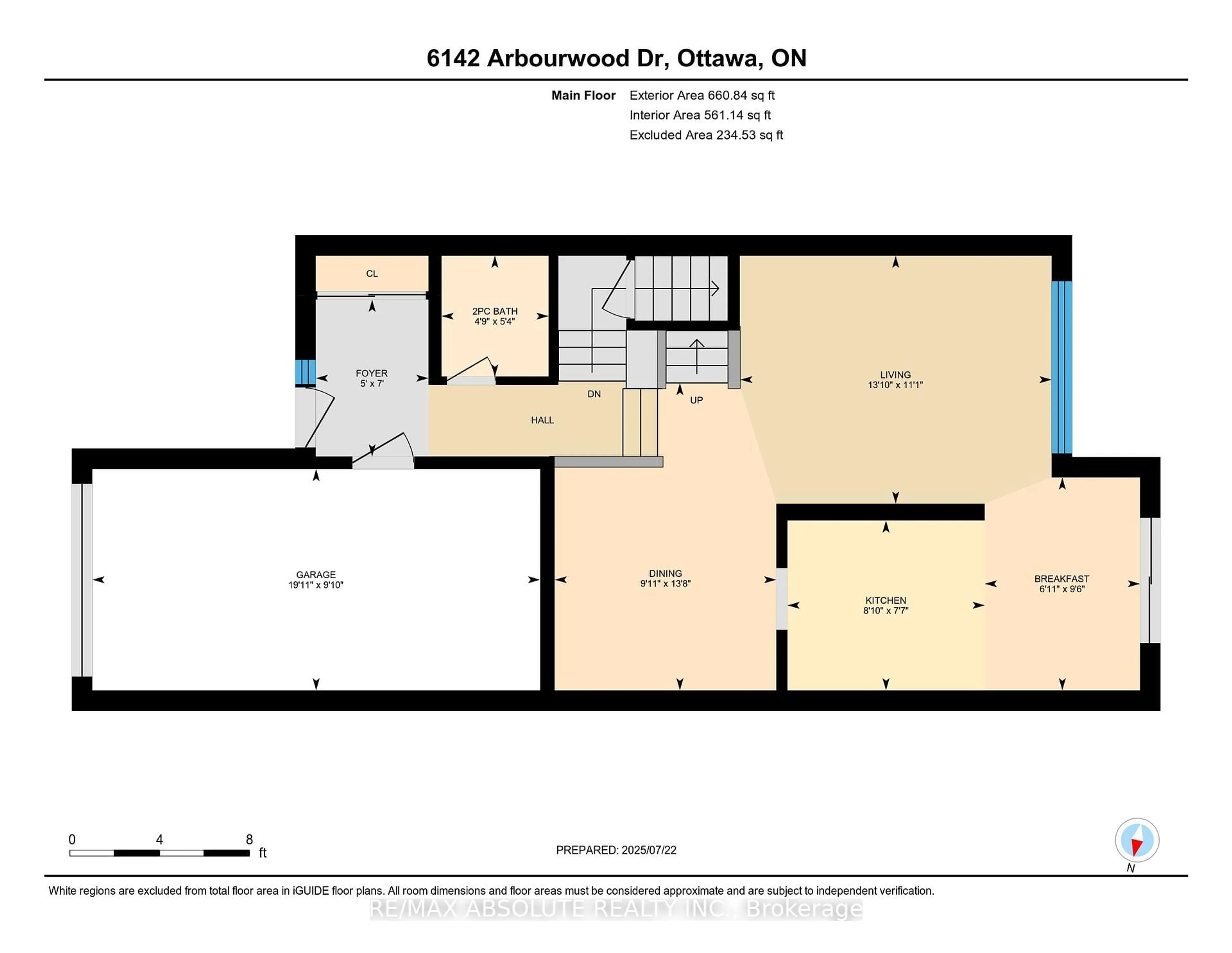 Floor plan for 6142 Arbourwood Dr, Ottawa Ontario K1C 7K8