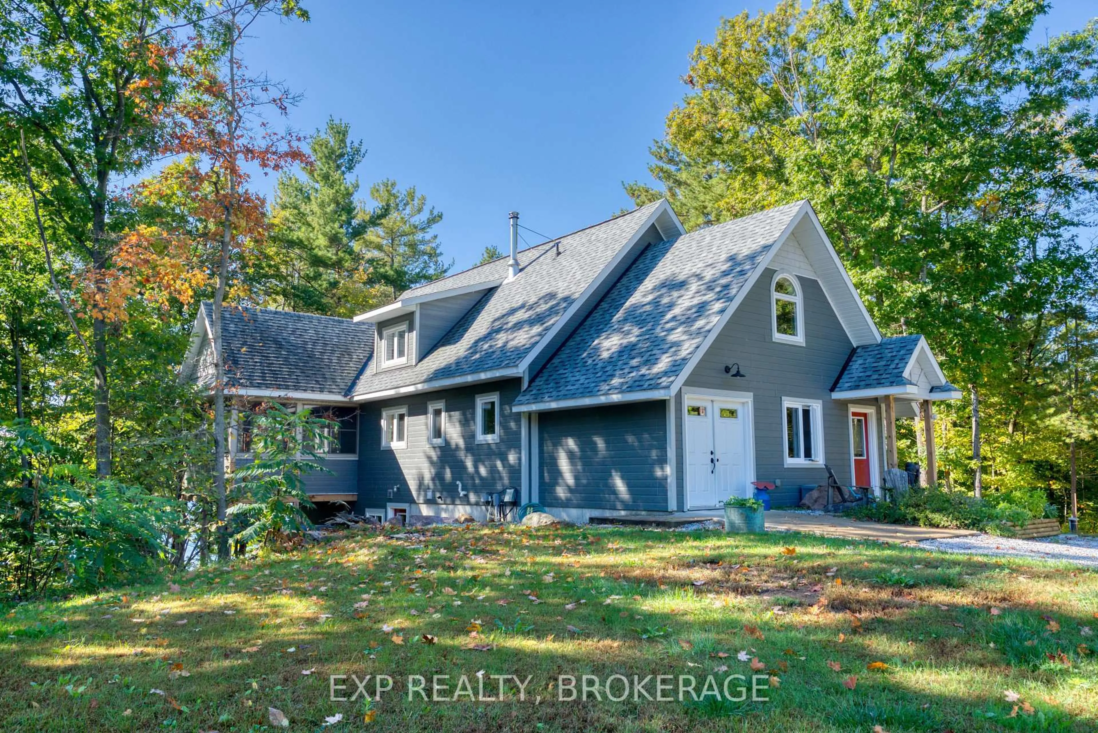 A pic from outside/outdoor area/front of a property/back of a property/a pic from drone, water/lake/river/ocean view for 1506 Williams Lane, Sharbot Lake Ontario K0H 2P0