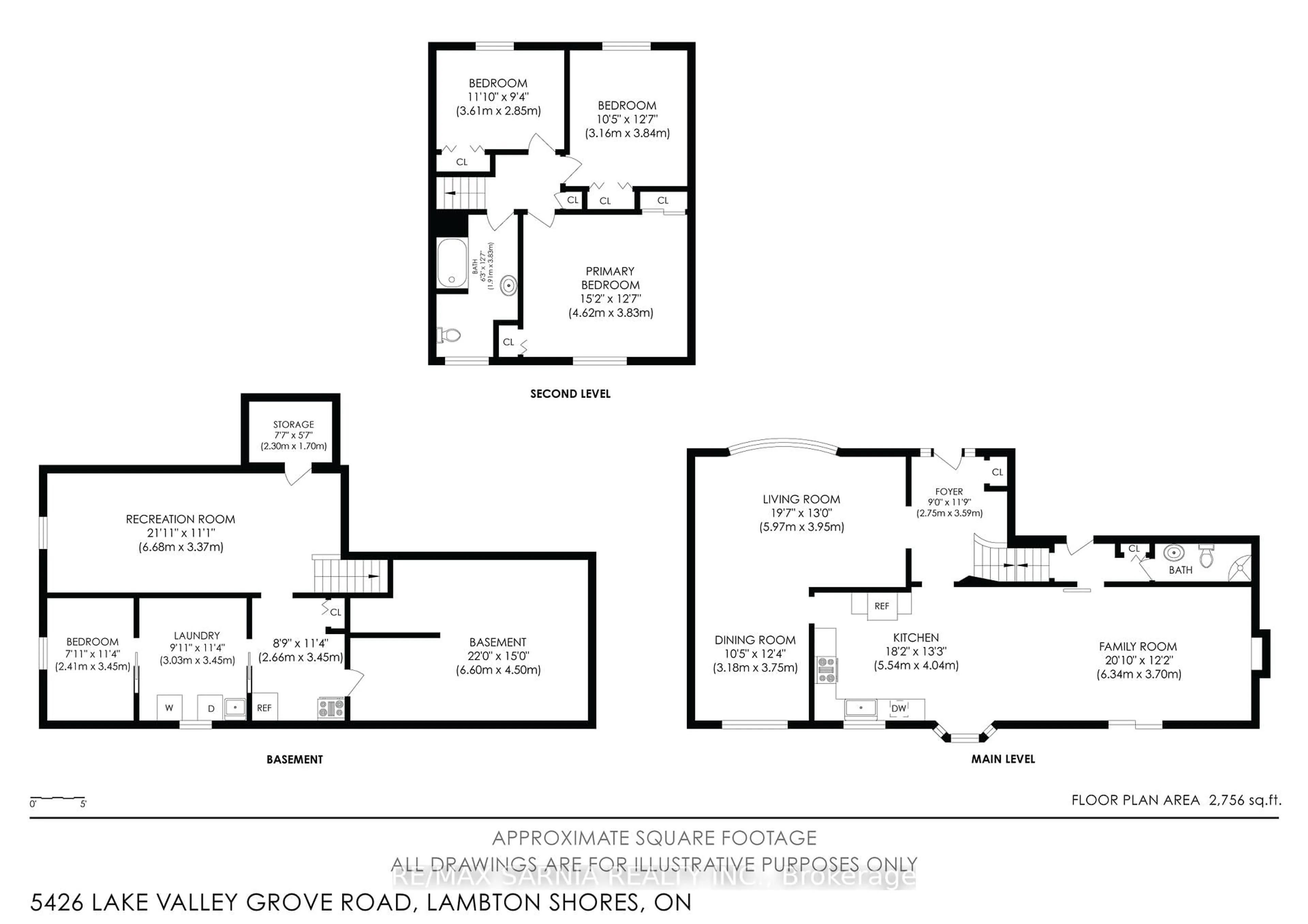 Floor plan for 5426 Lake Valley Grove Rd, Lambton Shores Ontario N0N 1J7