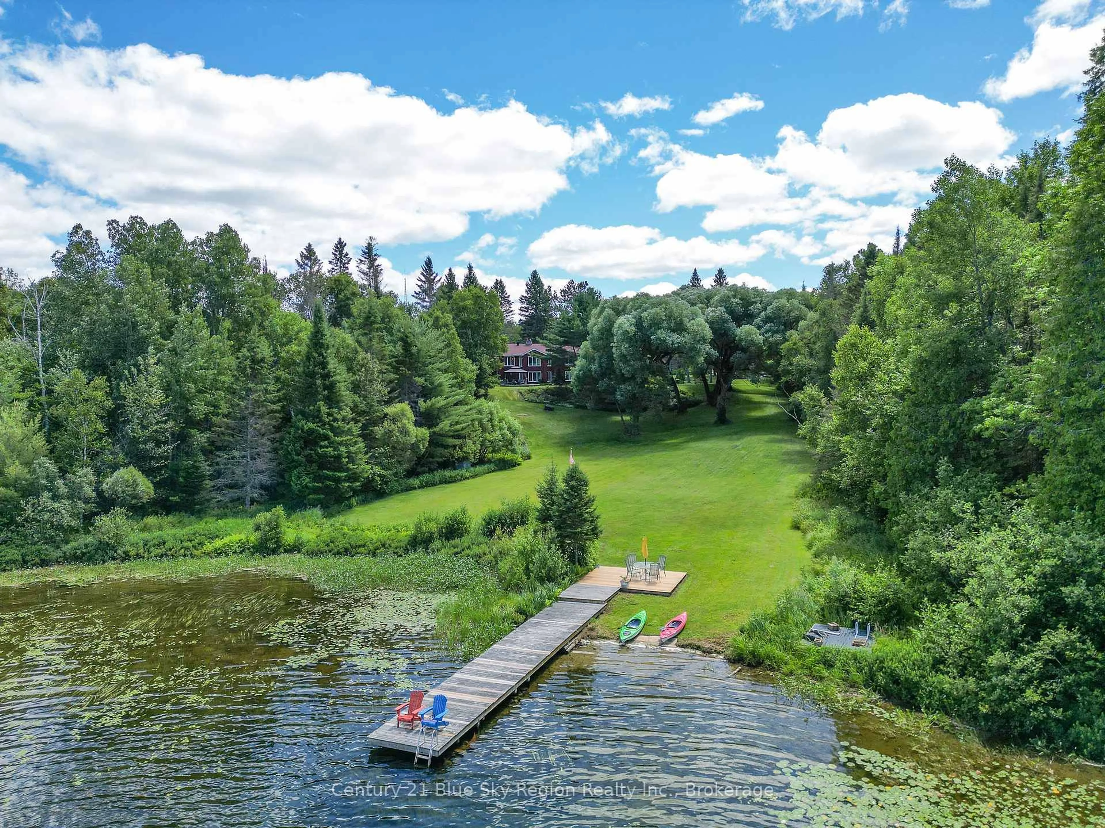 A pic from outside/outdoor area/front of a property/back of a property/a pic from drone, water/lake/river/ocean view for 353 Macpherson Dr, East Ferris Ontario P0H 1K0