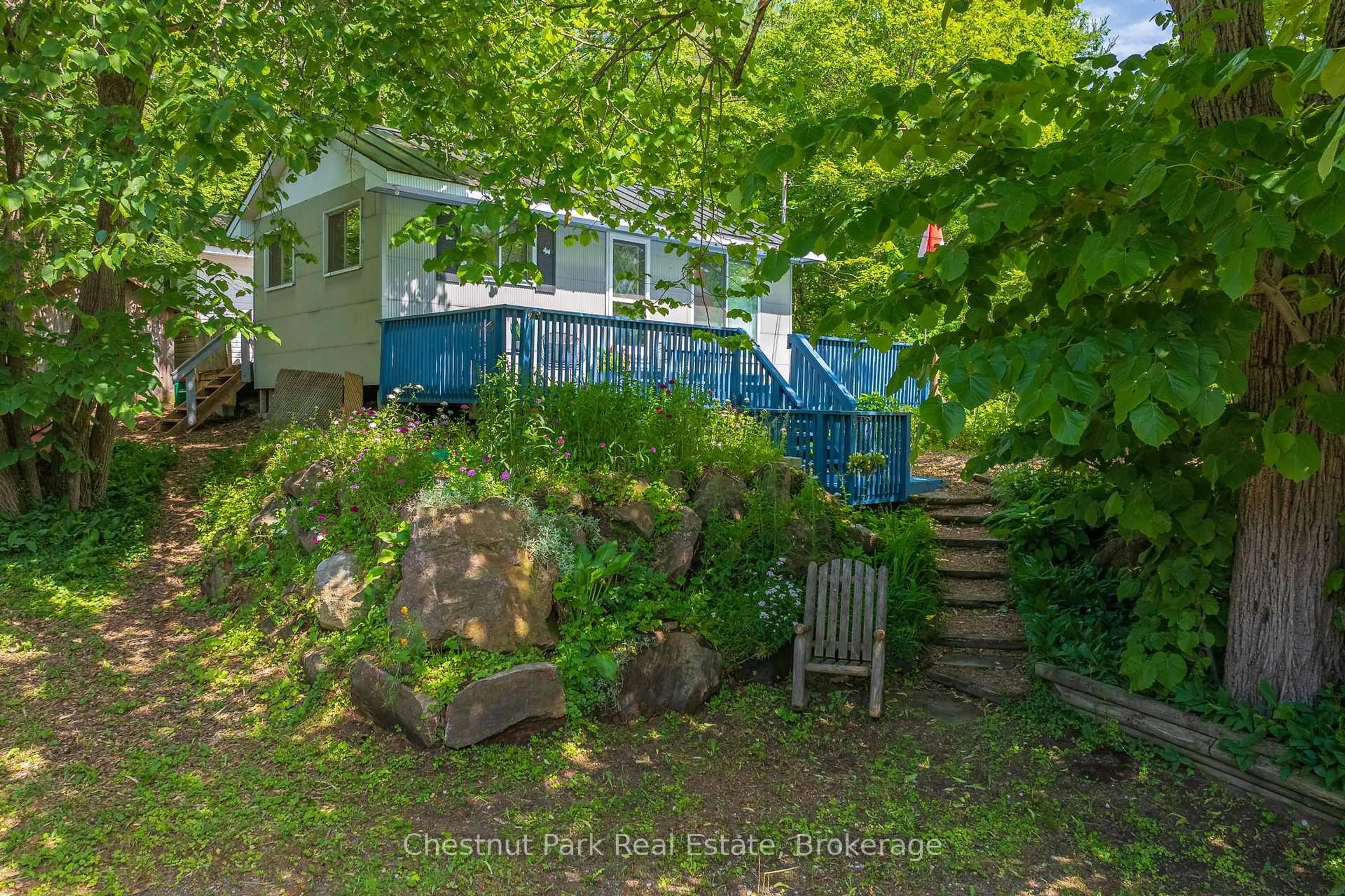 A pic from outside/outdoor area/front of a property/back of a property/a pic from drone, water/lake/river/ocean view for 1185 North Kahshe Lake Rd #2, Gravenhurst Ontario P0E 1G0