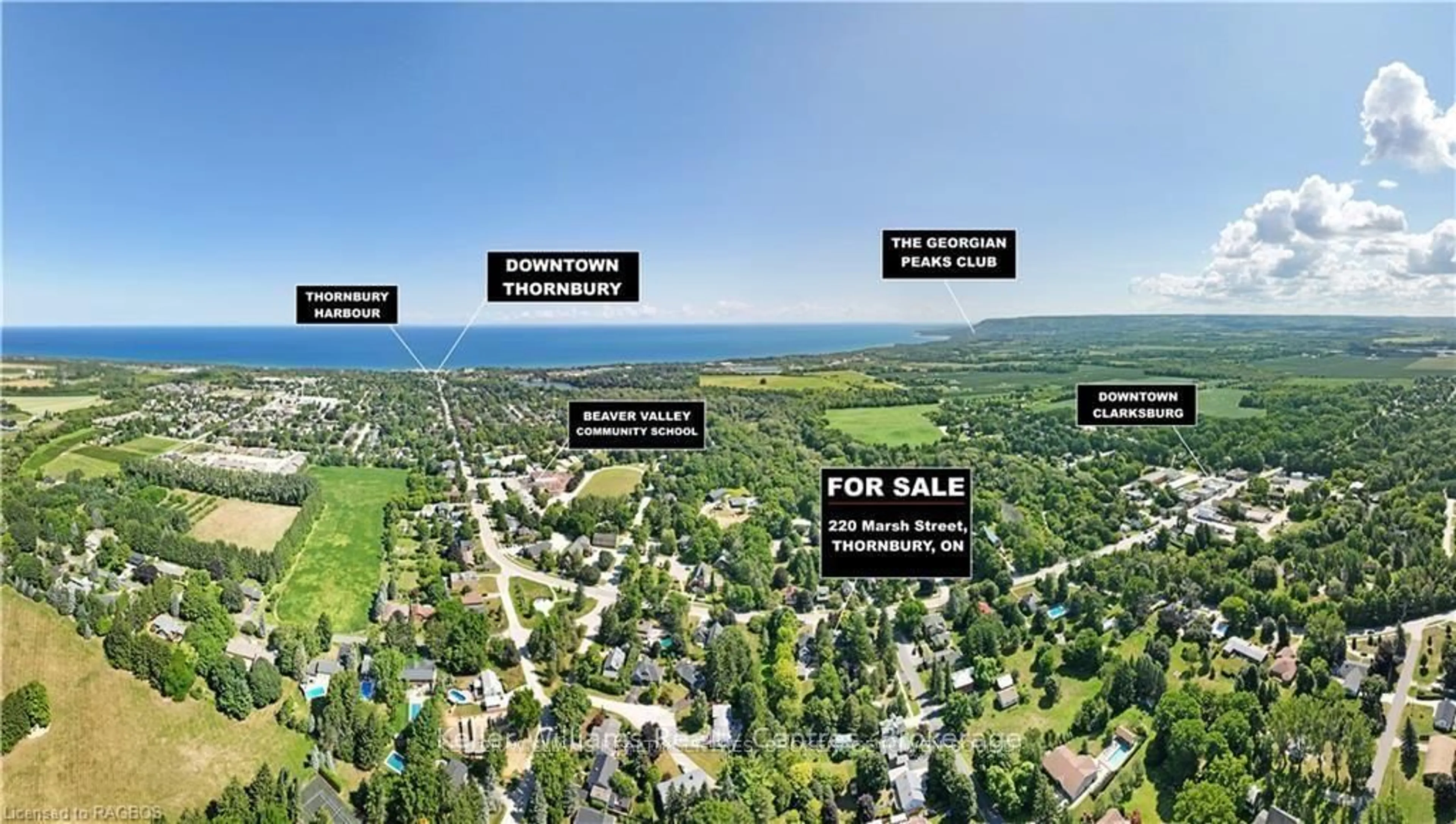 A pic from outside/outdoor area/front of a property/back of a property/a pic from drone, unknown for 220 MARSH St, Blue Mountains Ontario N0H 1J0