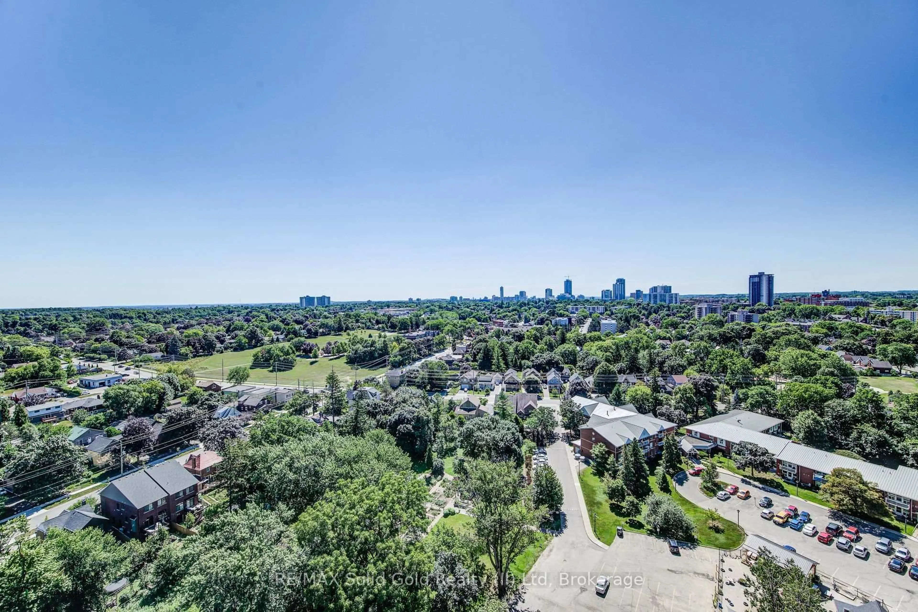 A pic from outside/outdoor area/front of a property/back of a property/a pic from drone, city buildings view from balcony for 6 Willow St #2203, Waterloo Ontario N2J 4S3