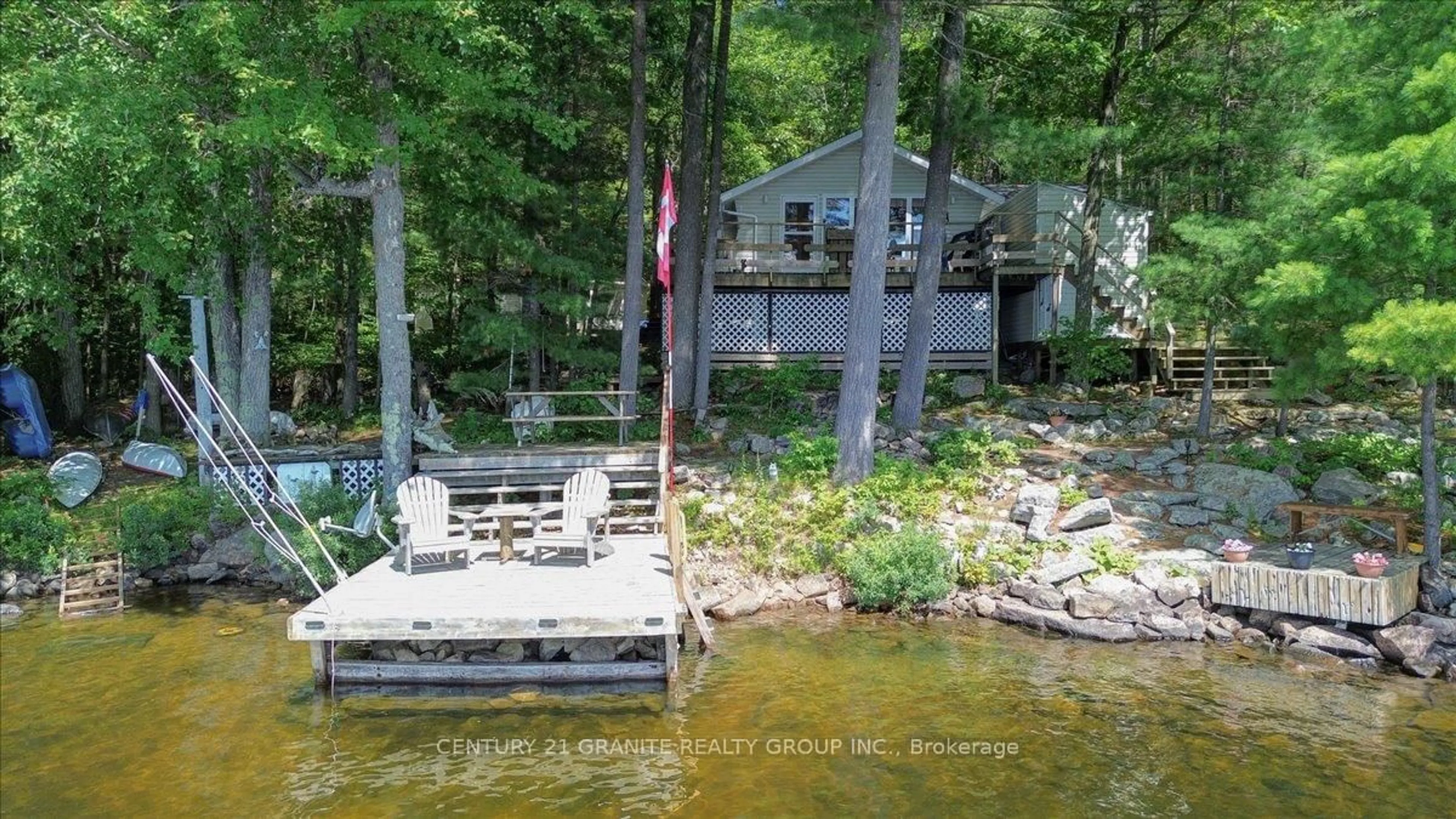A pic from outside/outdoor area/front of a property/back of a property/a pic from drone, water/lake/river/ocean view for 490 E Henniger Rd, Cloyne Ontario K0H 1K0