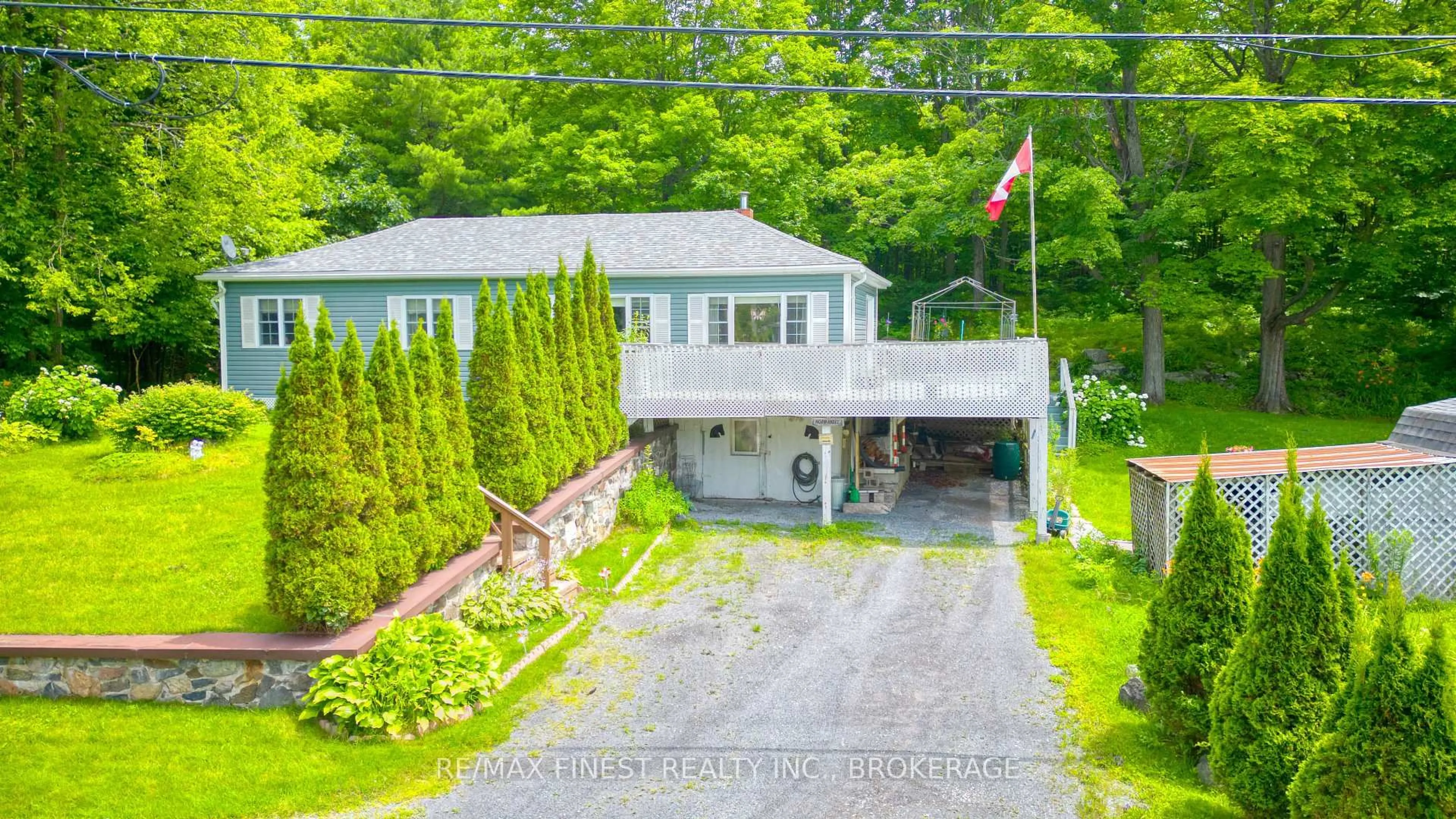 A pic from outside/outdoor area/front of a property/back of a property/a pic from drone, unknown for 13698 Road 38, Sharbot Lake Ontario K0H 2P0