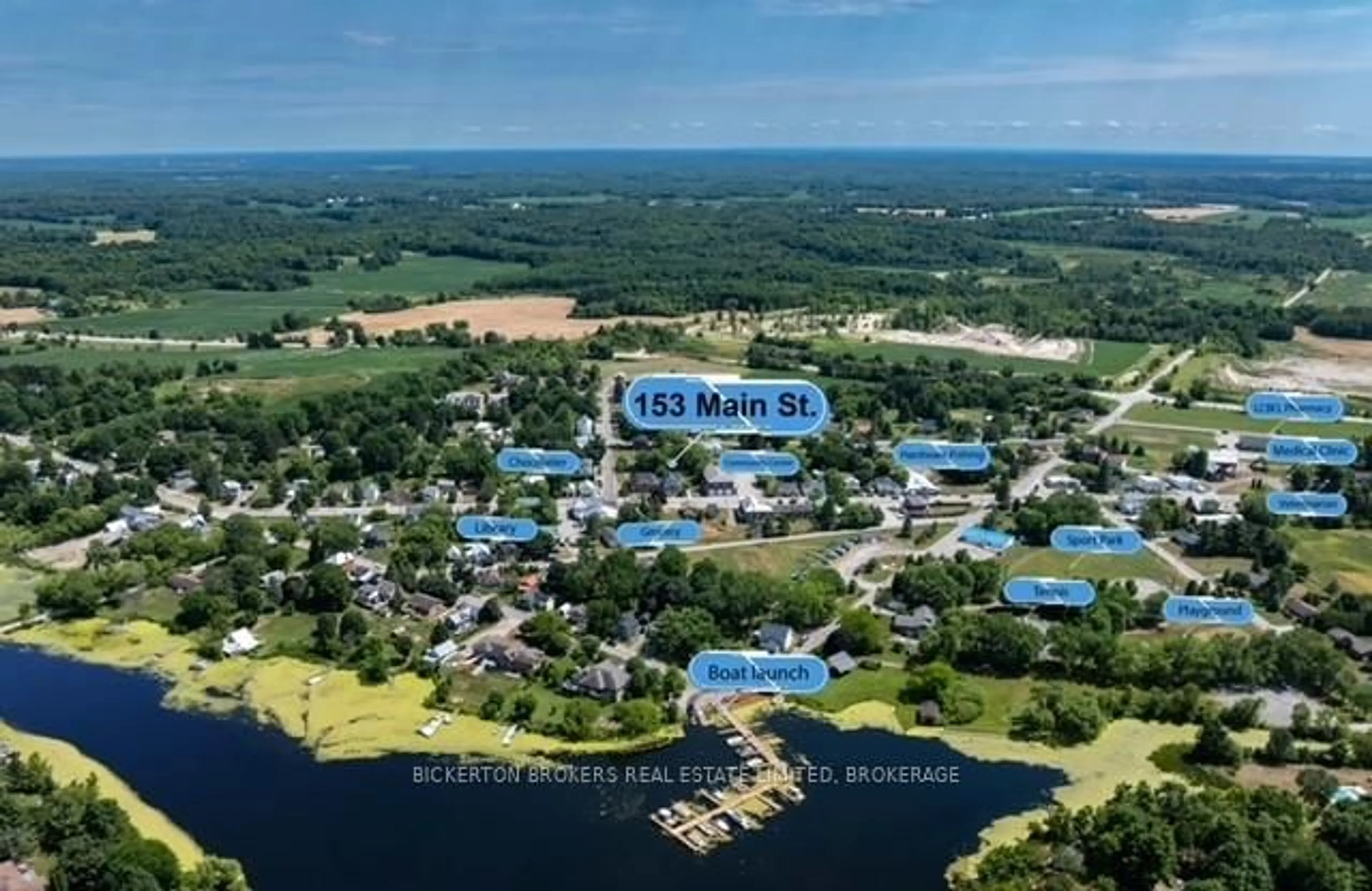 A pic from outside/outdoor area/front of a property/back of a property/a pic from drone, water/lake/river/ocean view for 153 Main St, Leeds and the Thousand Islands Ontario K0H 2N0