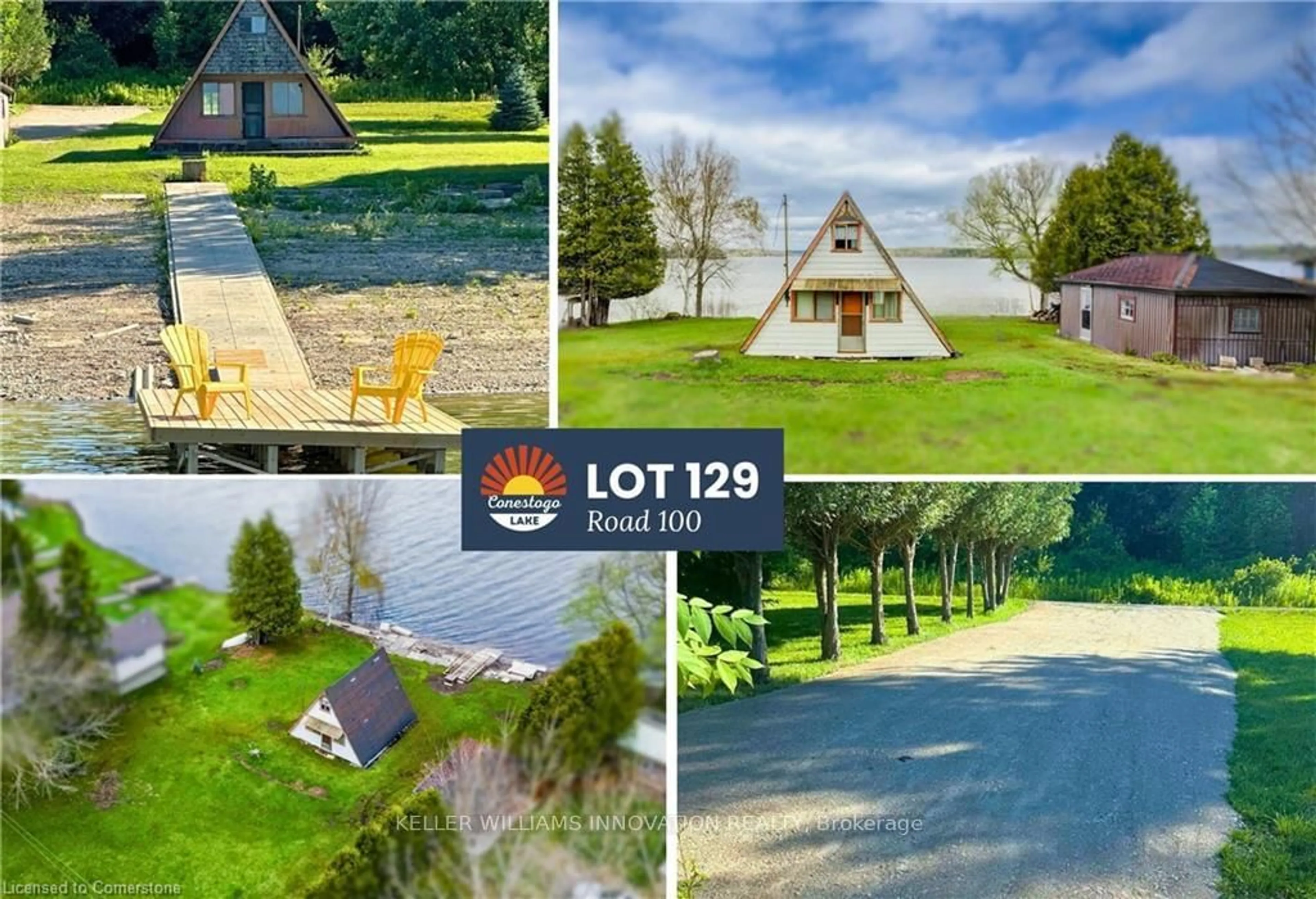 A pic from outside/outdoor area/front of a property/back of a property/a pic from drone, water/lake/river/ocean view for 129 Road 100, Mapleton Ontario N0G 1P0