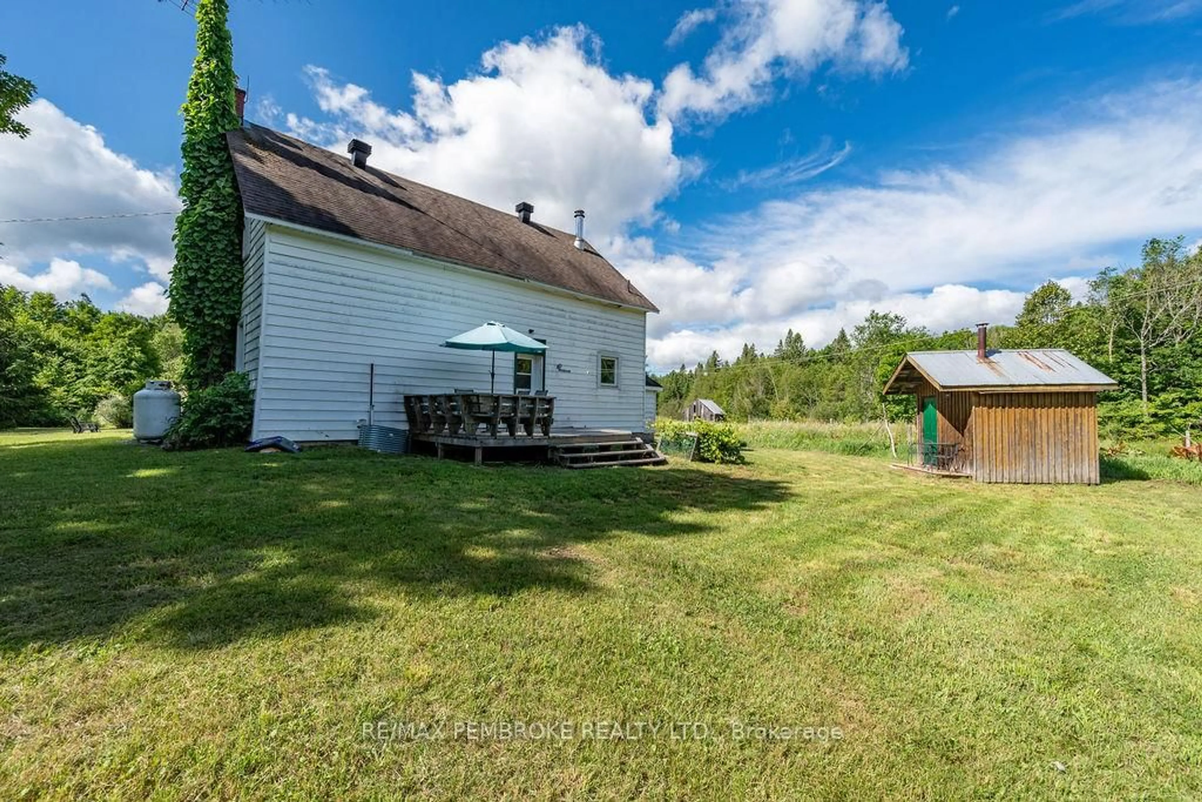 A pic from outside/outdoor area/front of a property/back of a property/a pic from drone, water/lake/river/ocean view for 416 Baptist Church Rd, Eganville Ontario K0J 1T0