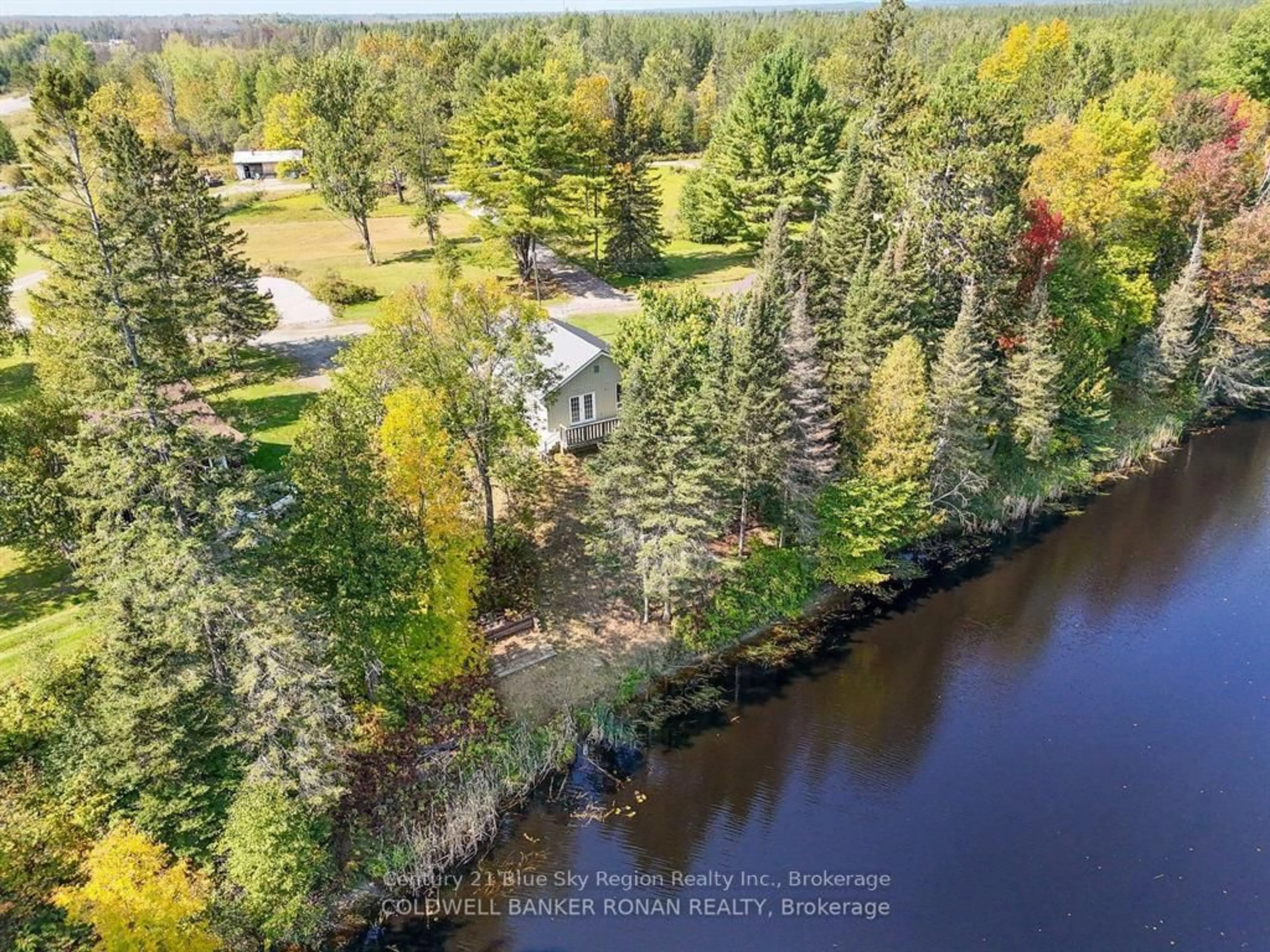 A pic from outside/outdoor area/front of a property/back of a property/a pic from drone, water/lake/river/ocean view for 13267(6&7) Highway 17, North Bay Ontario P1B 8G5