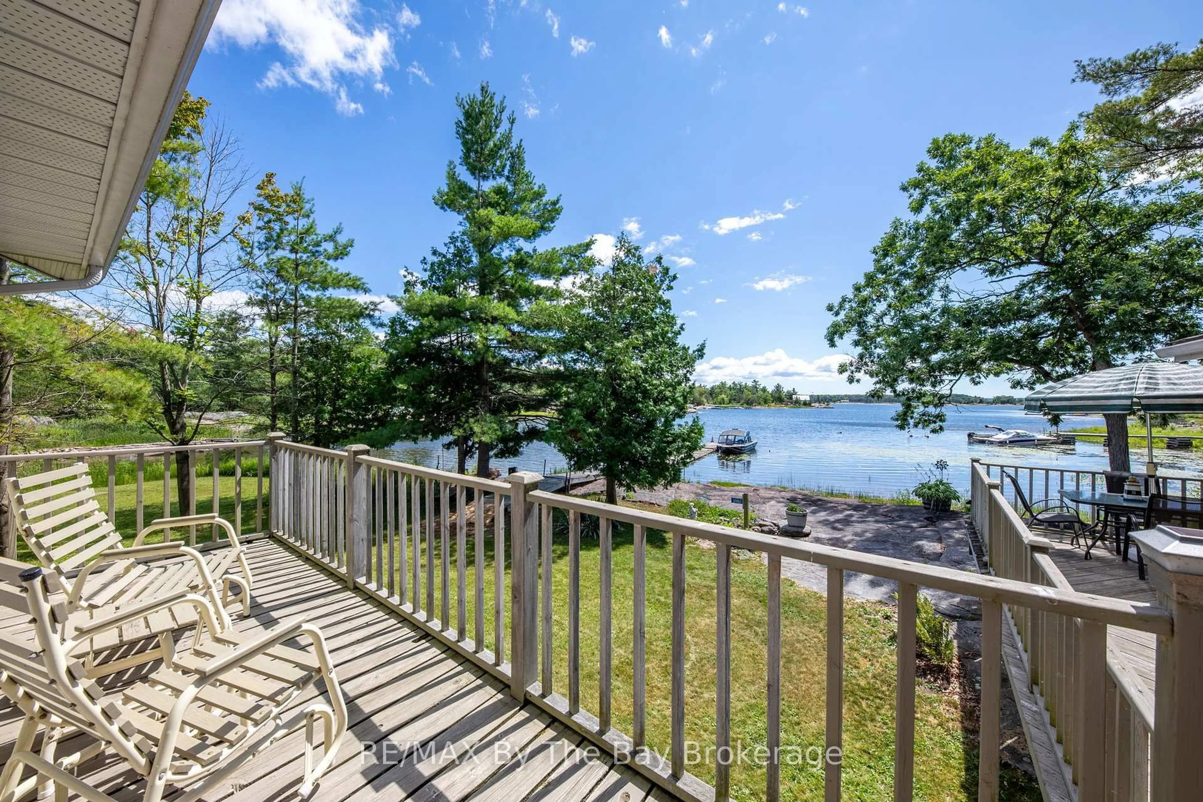 Patio, water/lake/river/ocean view for 3980 Is 390 Georgian Bay, Georgian Bay Ontario P0E 1E0