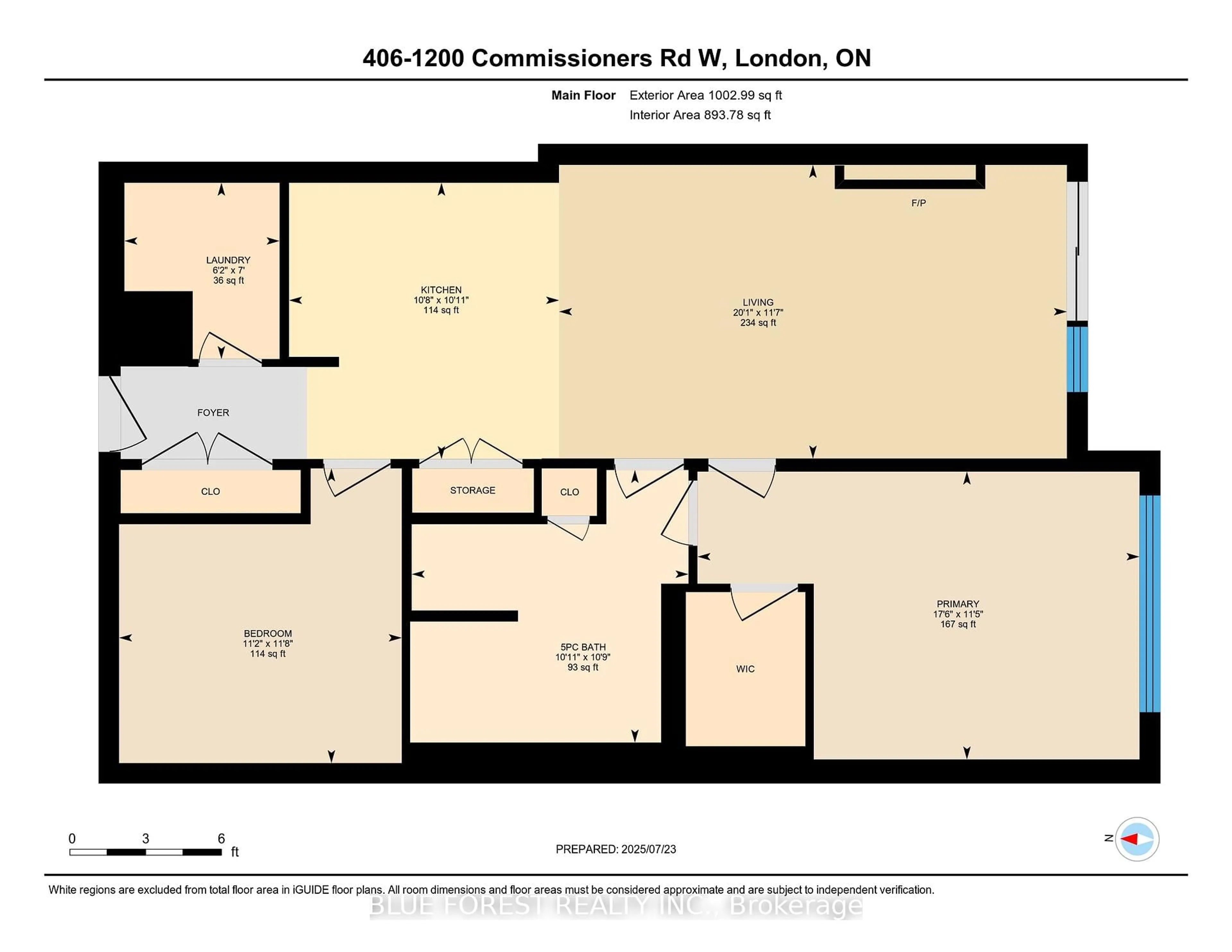 Floor plan for 1200 Commissioners Rd #406, London South Ontario N6K 0J7