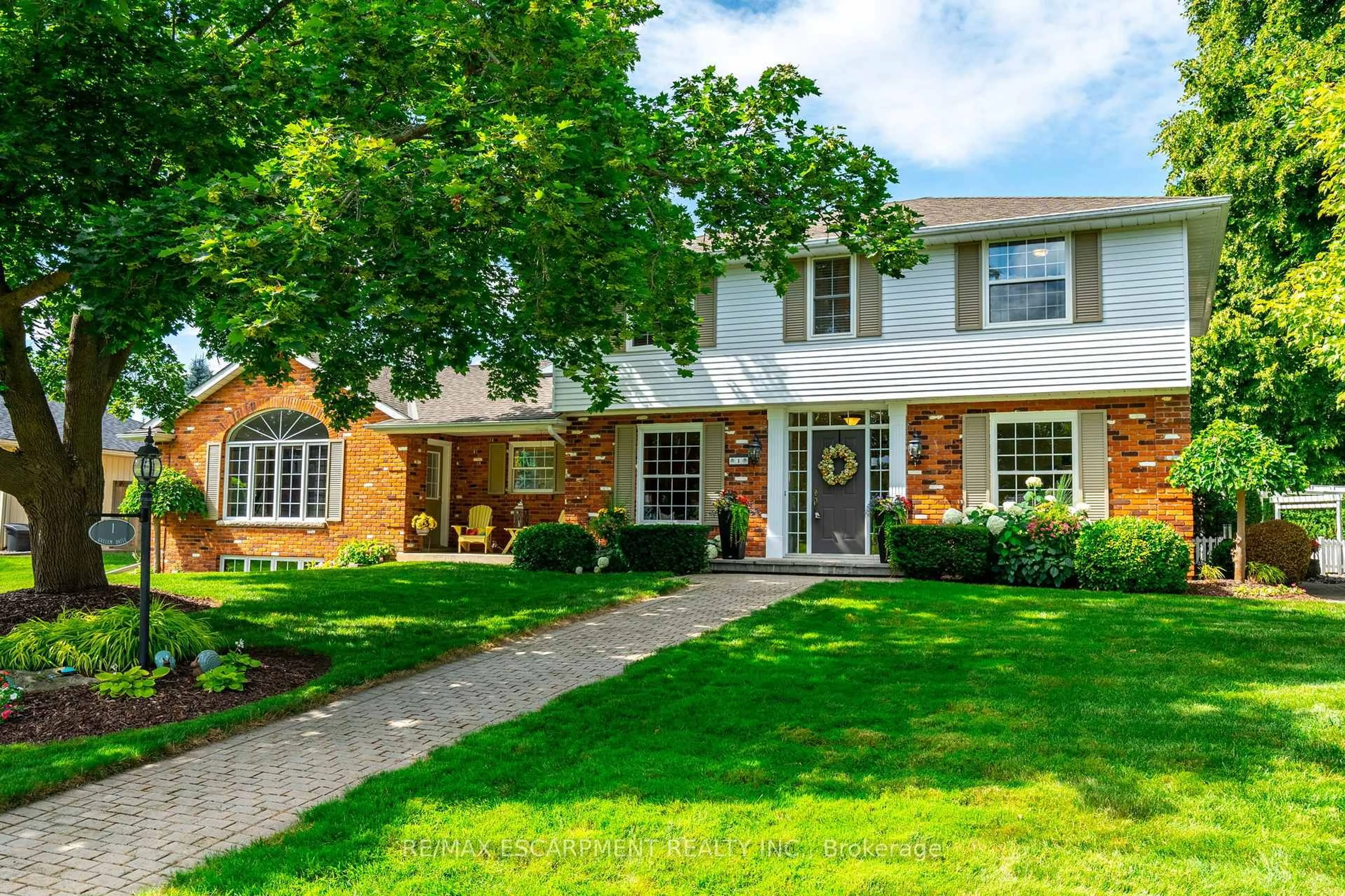 Home with brick exterior material, street for 1 Cullum Dr, Hamilton Ontario L0R 1H2