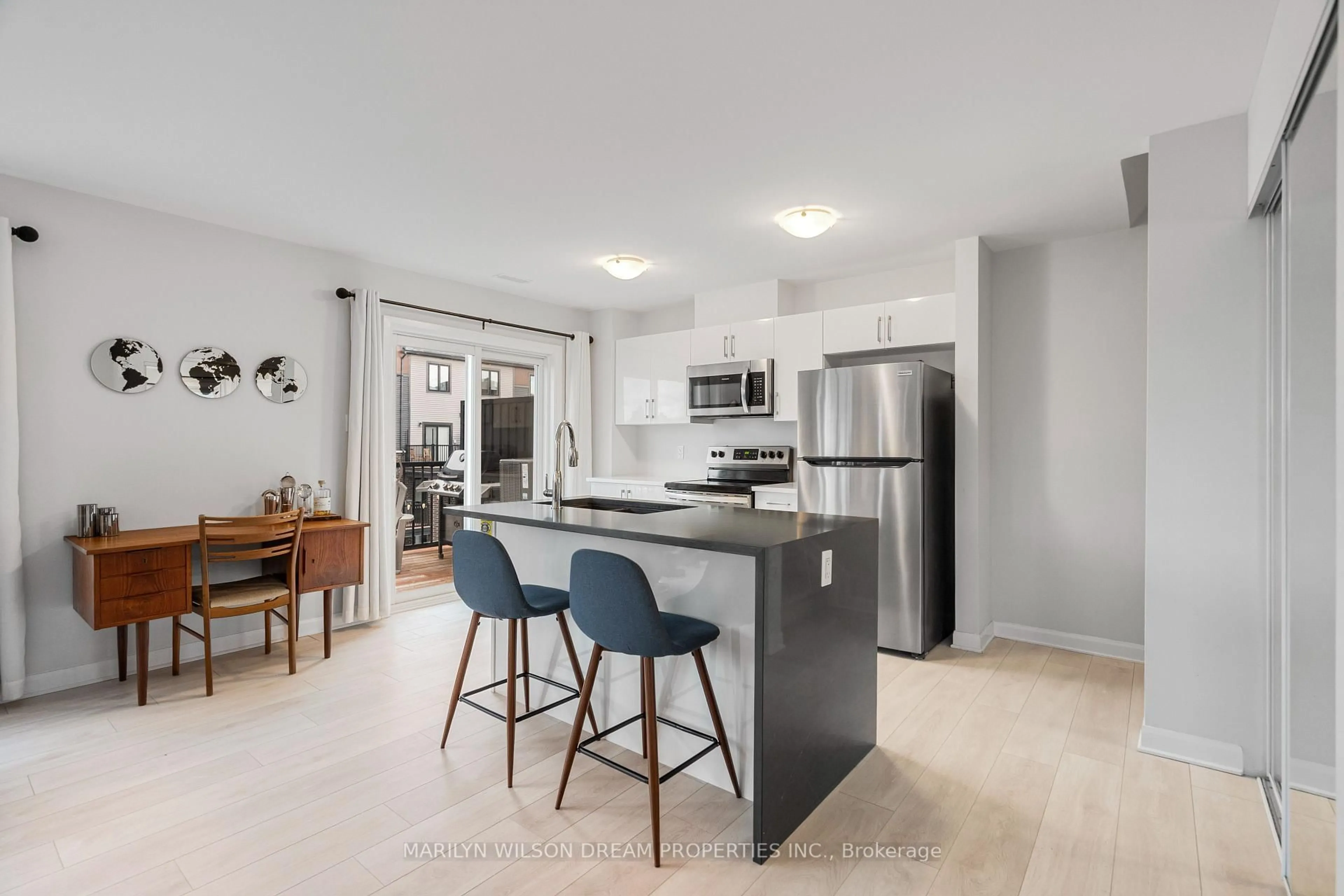 Open concept kitchen, ceramic/tile floor for 315 Eldorado Private #D, Ottawa Ontario K2K 0N9