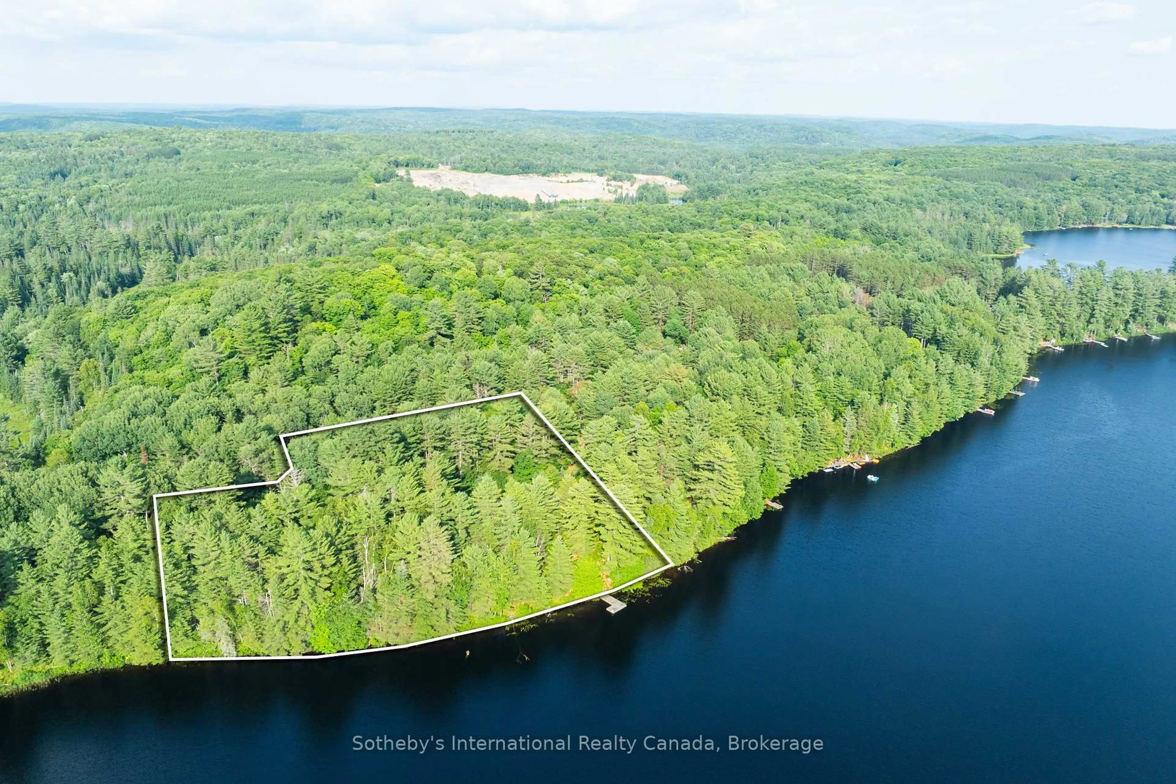 A pic from outside/outdoor area/front of a property/back of a property/a pic from drone, water/lake/river/ocean view for 176 Ripple & Palette Lake Rd, Huntsville Ontario P1H 2J4
