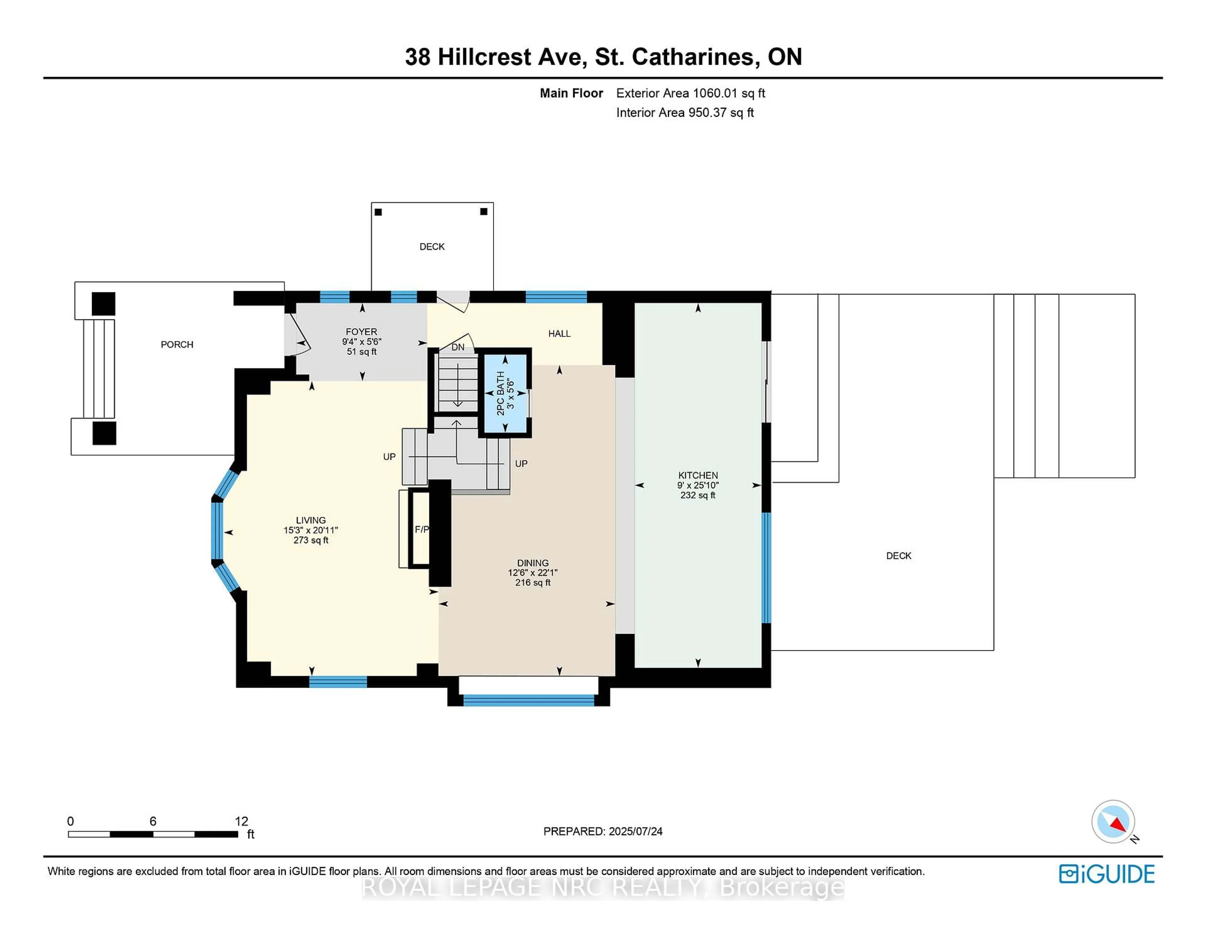 Floor plan for 38 Hillcrest Ave, St. Catharines Ontario L2R 4Y1