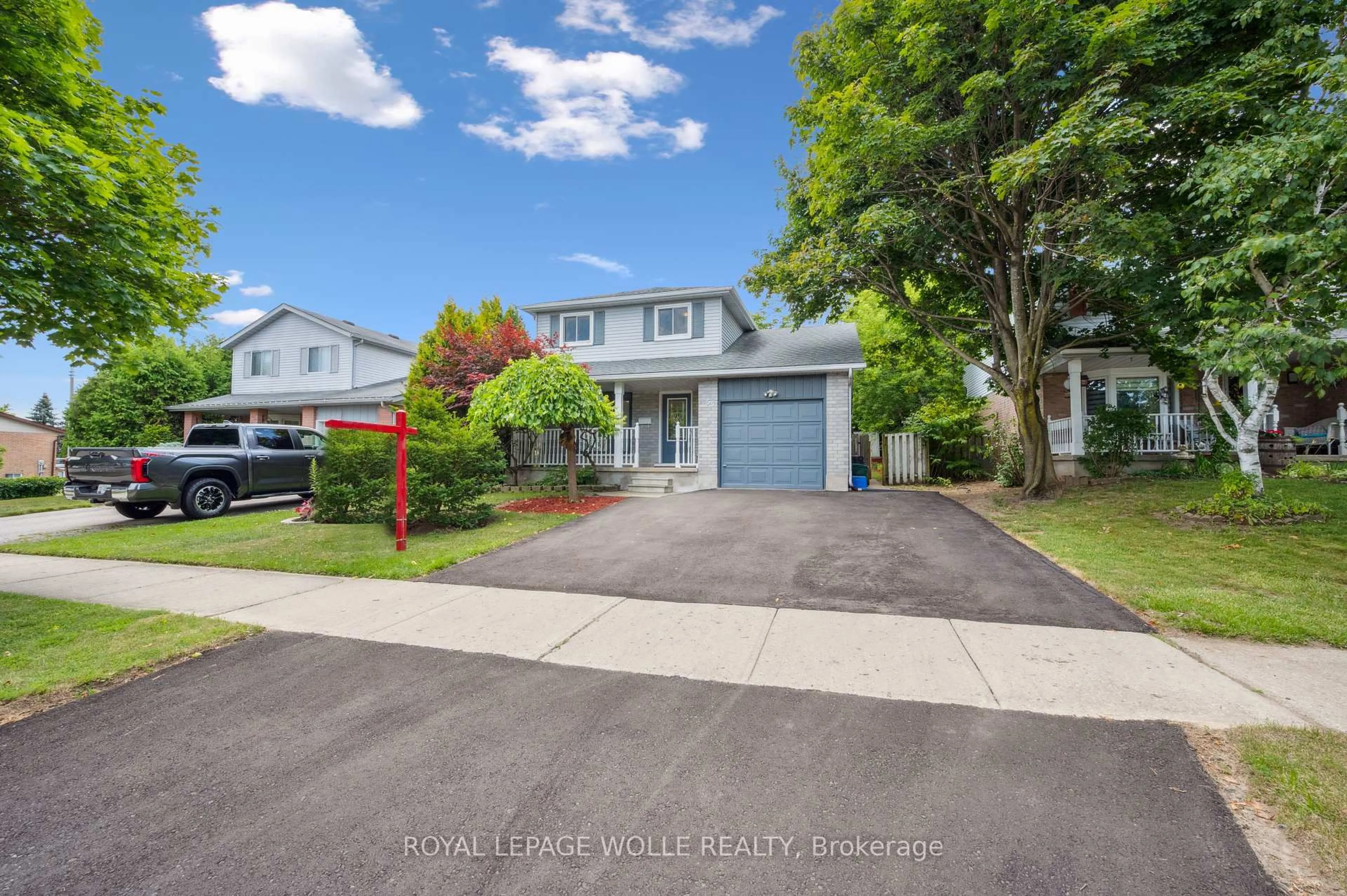 A pic from outside/outdoor area/front of a property/back of a property/a pic from drone, street for 55 Monte Carlo St, Kitchener Ontario N2M 5M1
