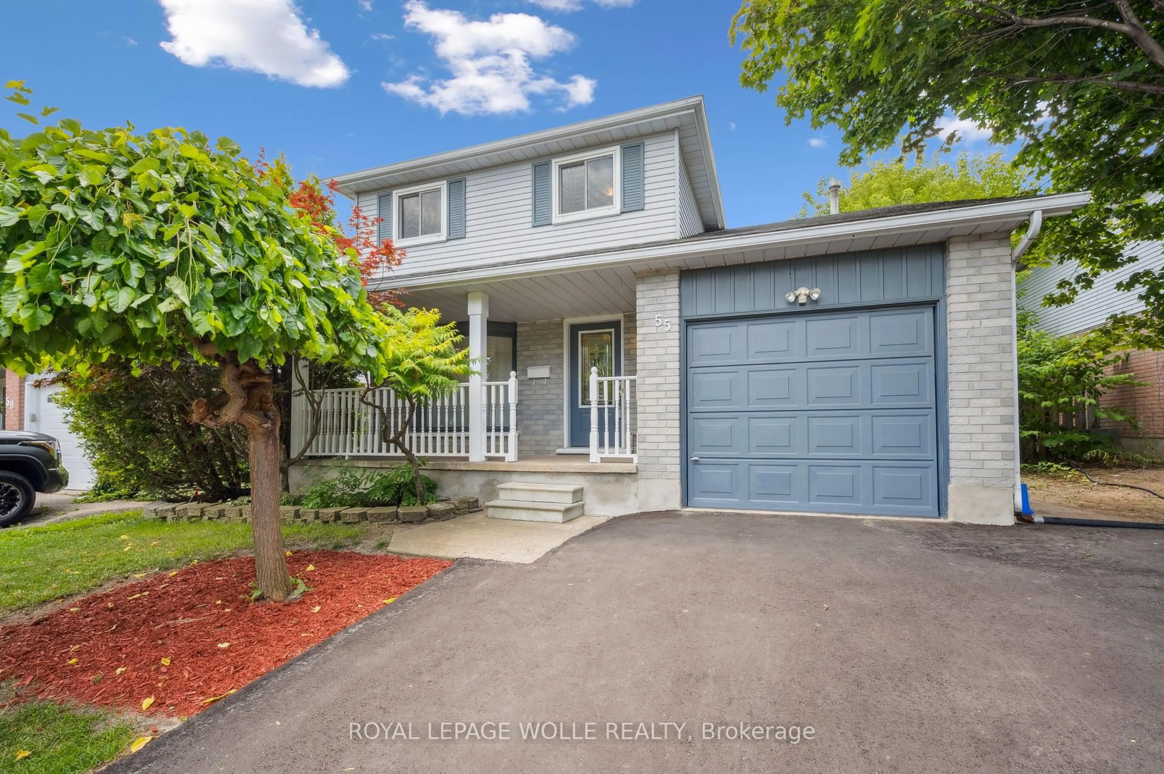 Home with vinyl exterior material, street for 55 Monte Carlo St, Kitchener Ontario N2M 5M1