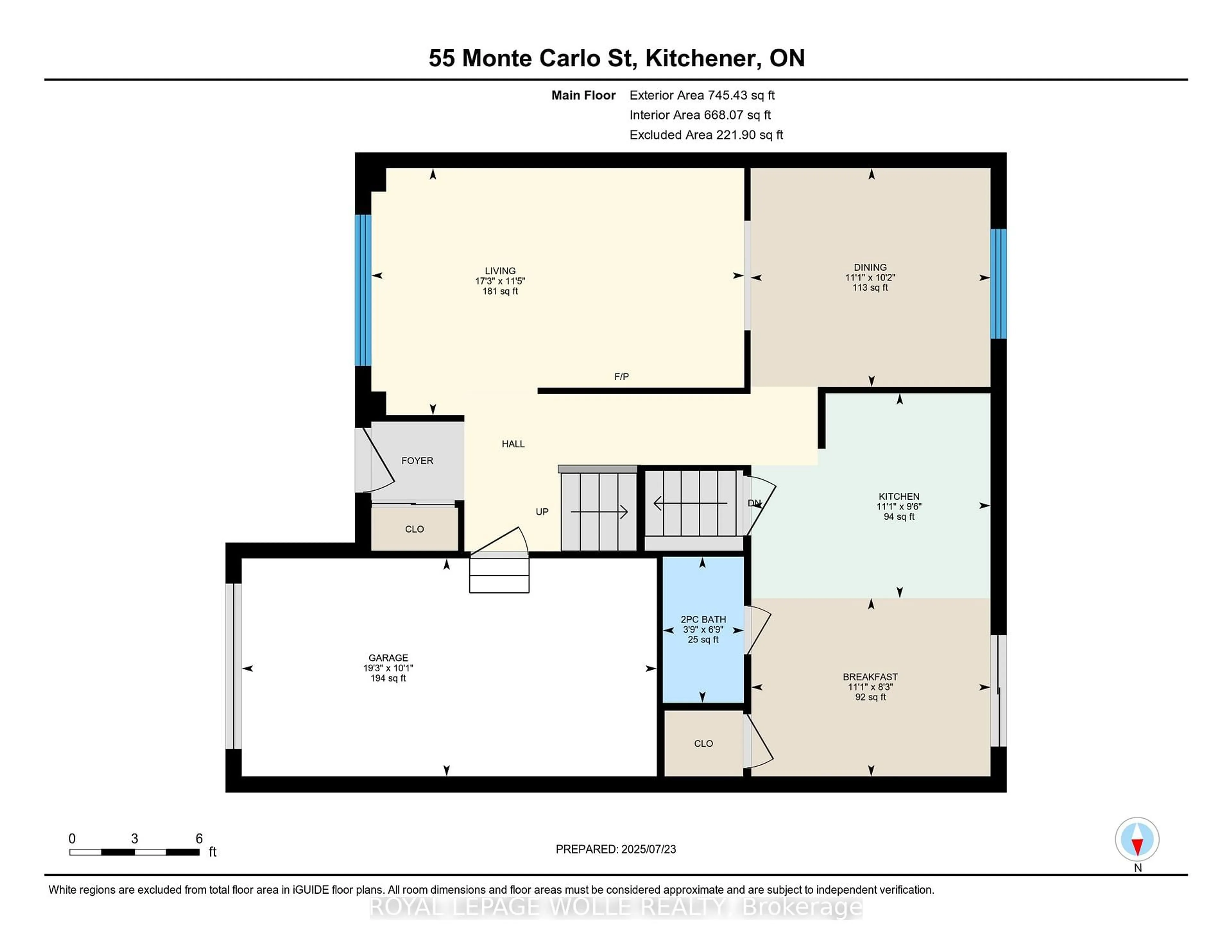 Floor plan for 55 Monte Carlo St, Kitchener Ontario N2M 5M1