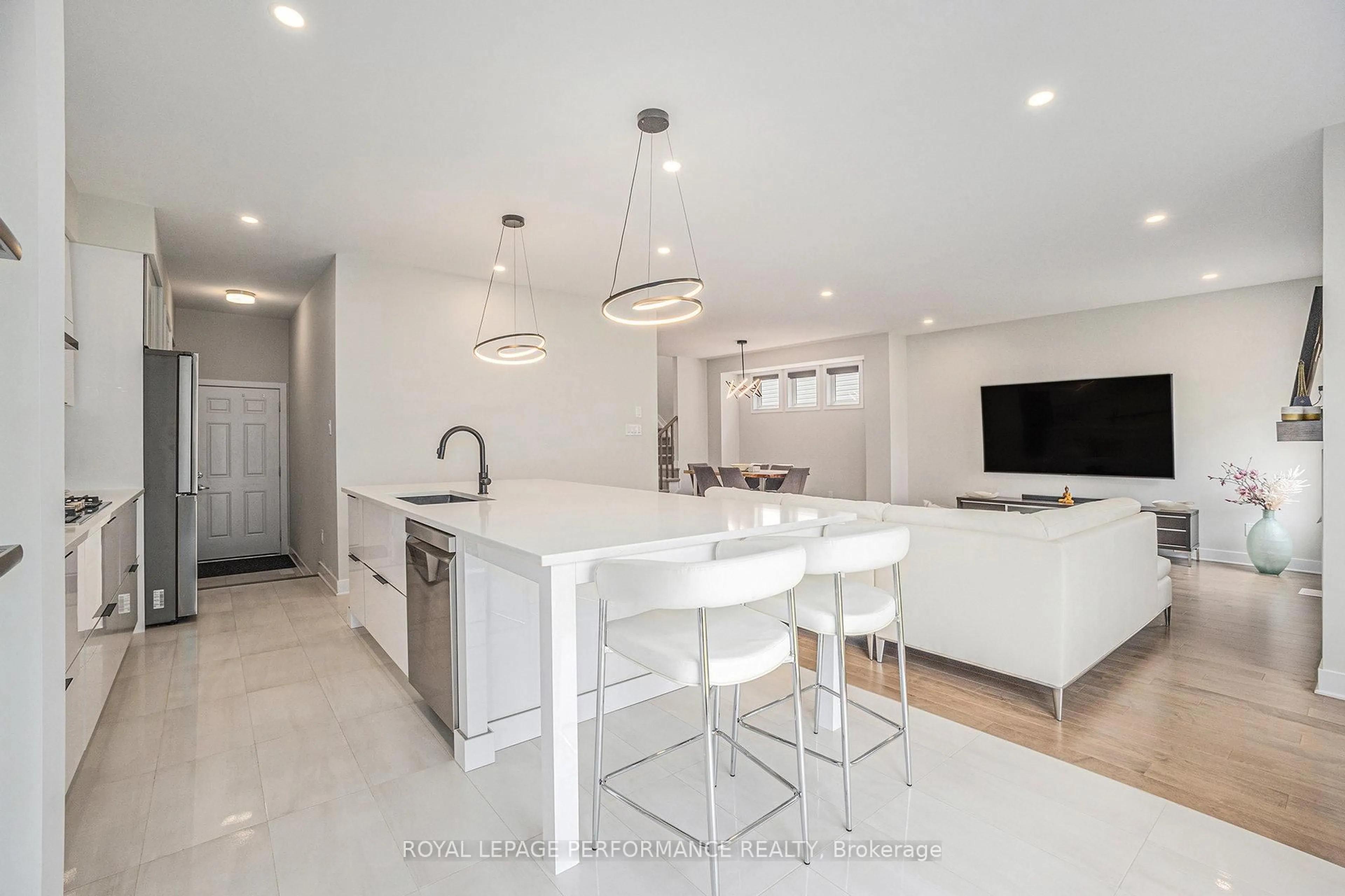 Open concept kitchen, ceramic/tile floor for 233 Beaugency St, Ottawa Ontario K1W 0T2