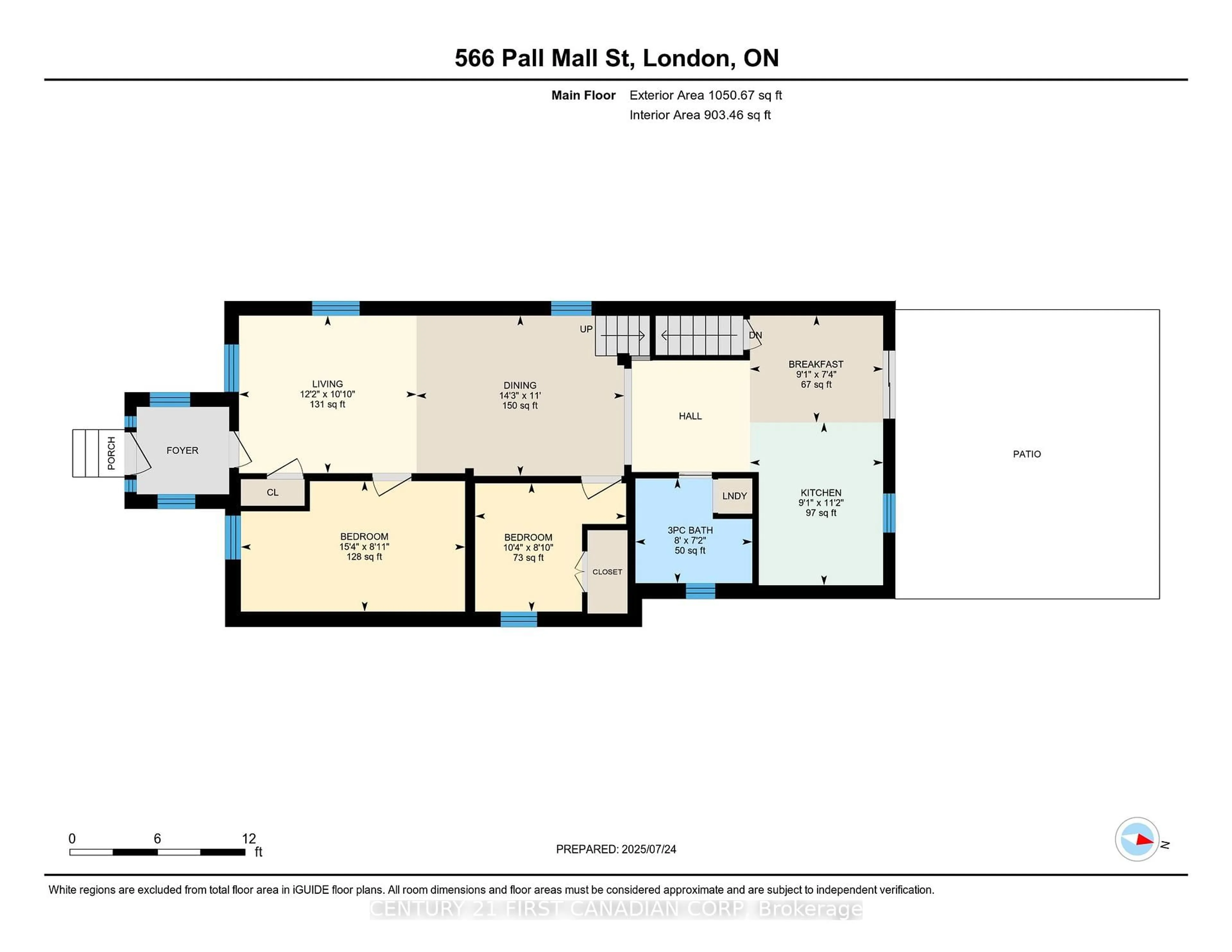 Floor plan for 566 PALL MALL St, London East Ontario N5Y 2Z7