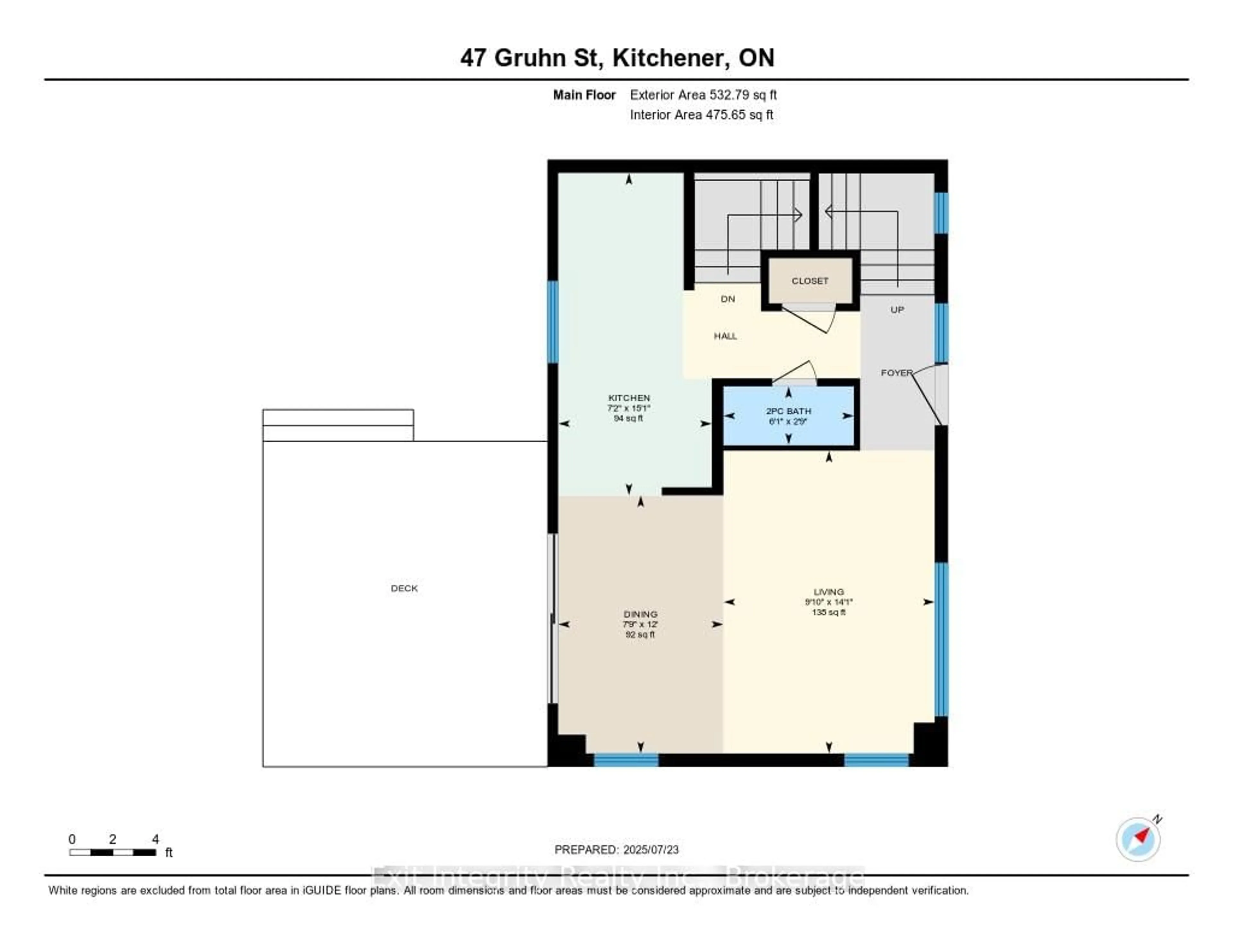 Floor plan for 47 Gruhn St, Kitchener Ontario N2G 1S5
