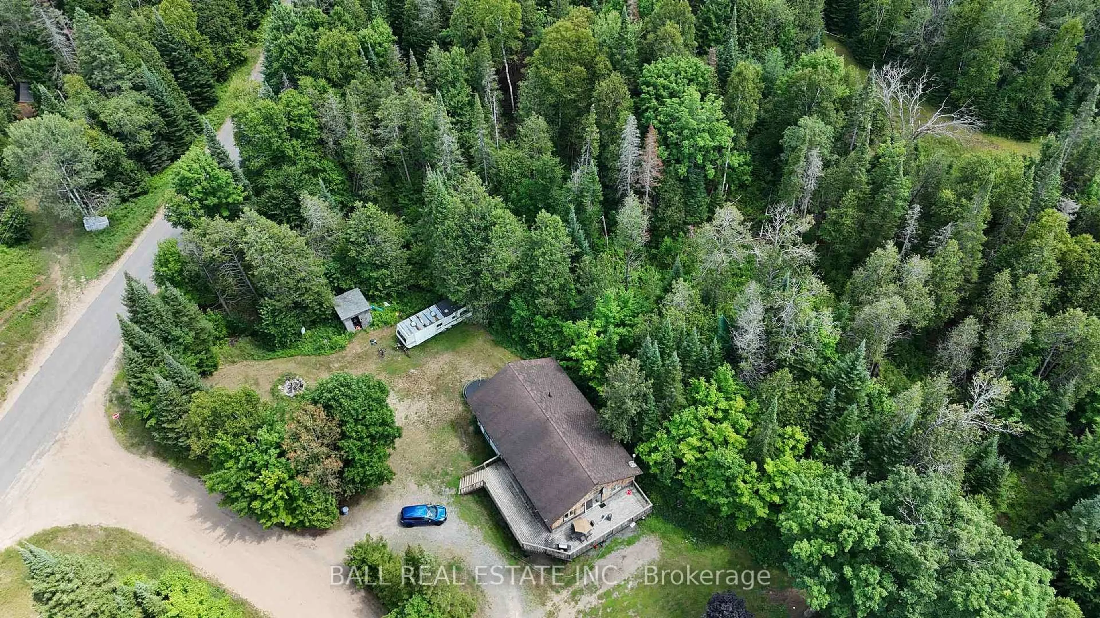 A pic from outside/outdoor area/front of a property/back of a property/a pic from drone, forest/trees view for 3 Graf Rd, Bancroft Ontario K0L 2L0