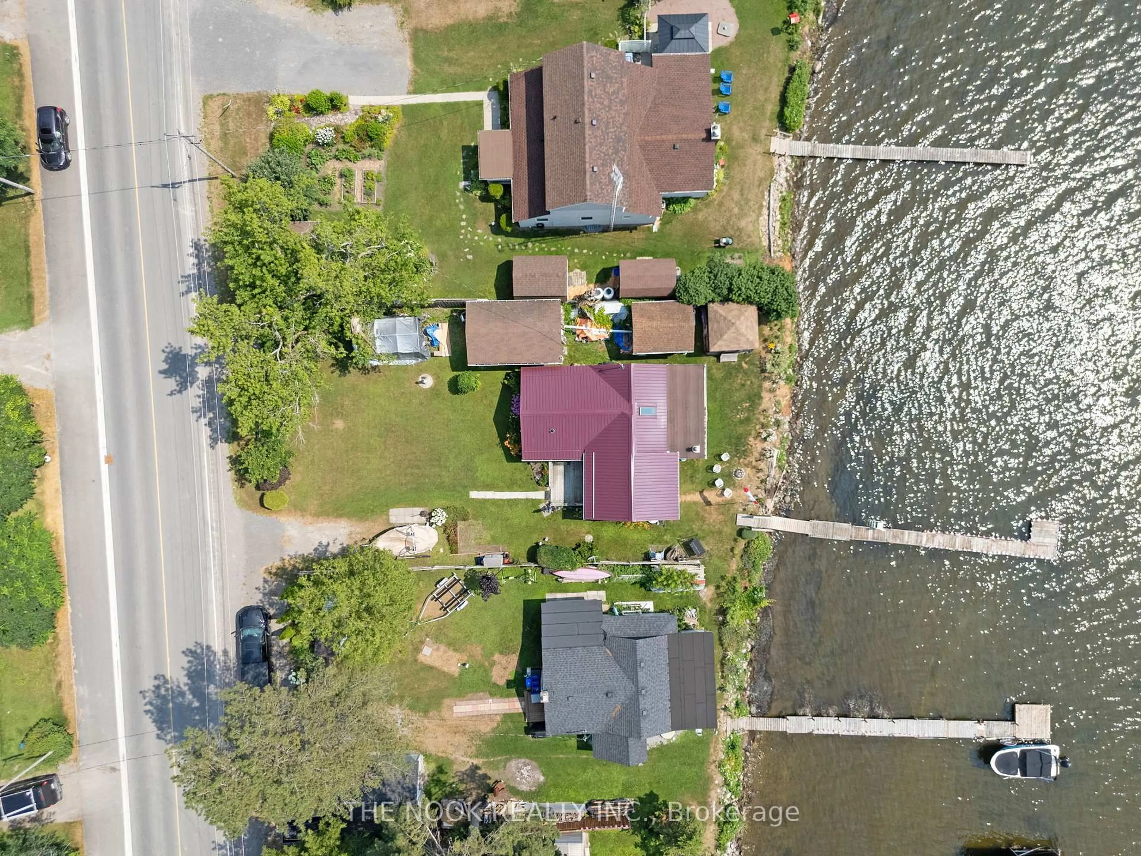 A pic from outside/outdoor area/front of a property/back of a property/a pic from drone, water/lake/river/ocean view for 187 Paudash St, Hiawatha First Nation Ontario K9J 6X8