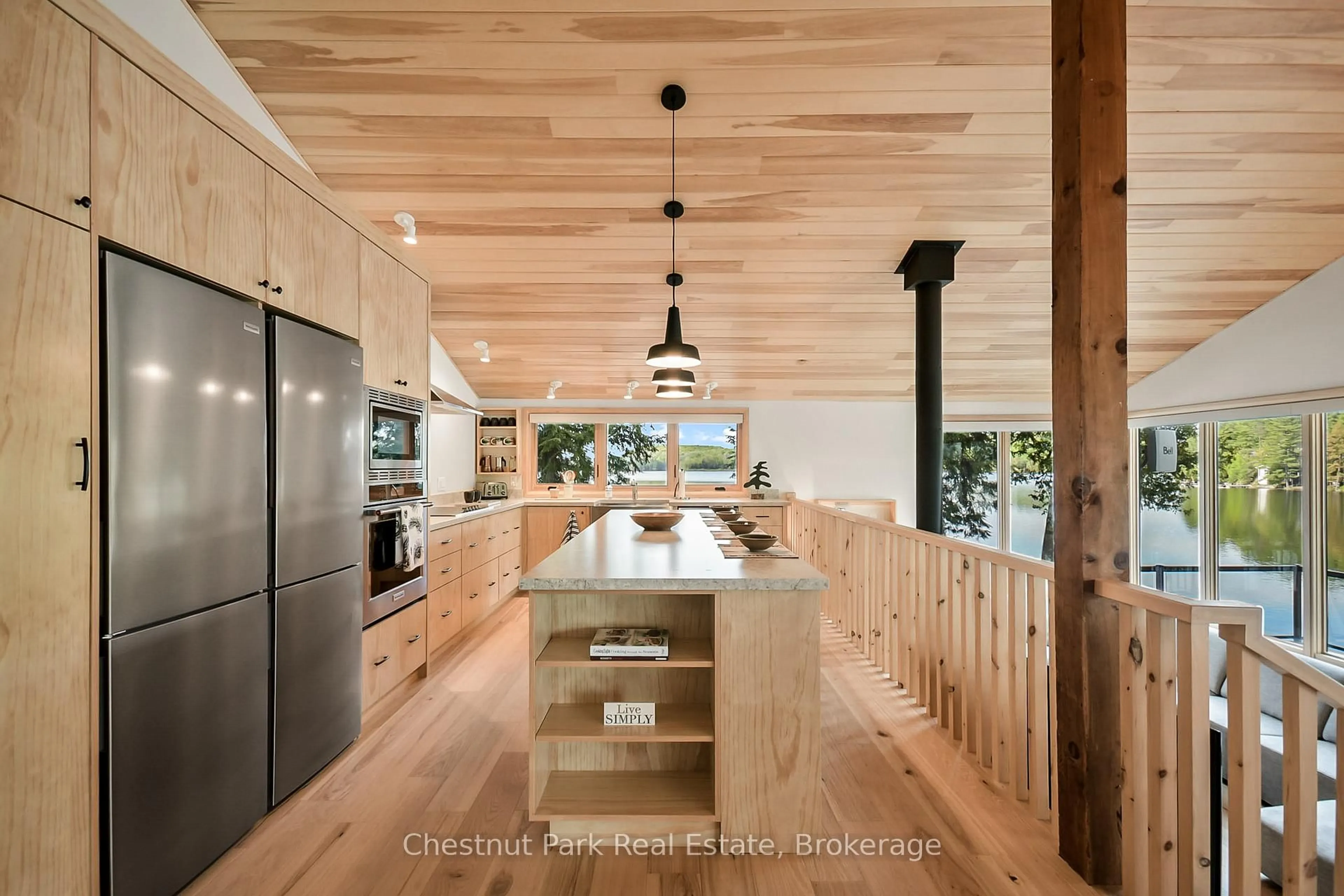 Contemporary kitchen, wood/laminate floor for 2438 Kushog Lake Rd, Algonquin Highlands Ontario K0M 1J1
