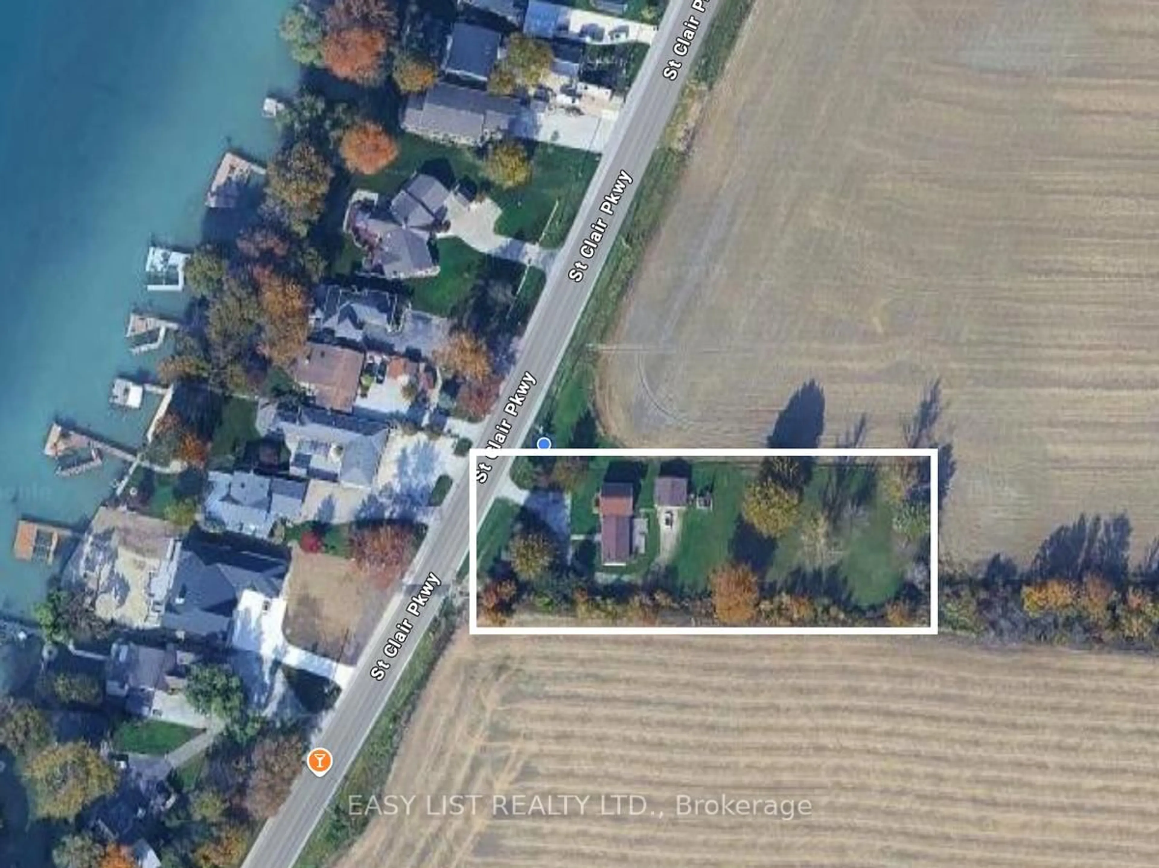 A pic from outside/outdoor area/front of a property/back of a property/a pic from drone, water/lake/river/ocean view for 3104 St Clair Pkwy, St. Clair Ontario N0P 1H0